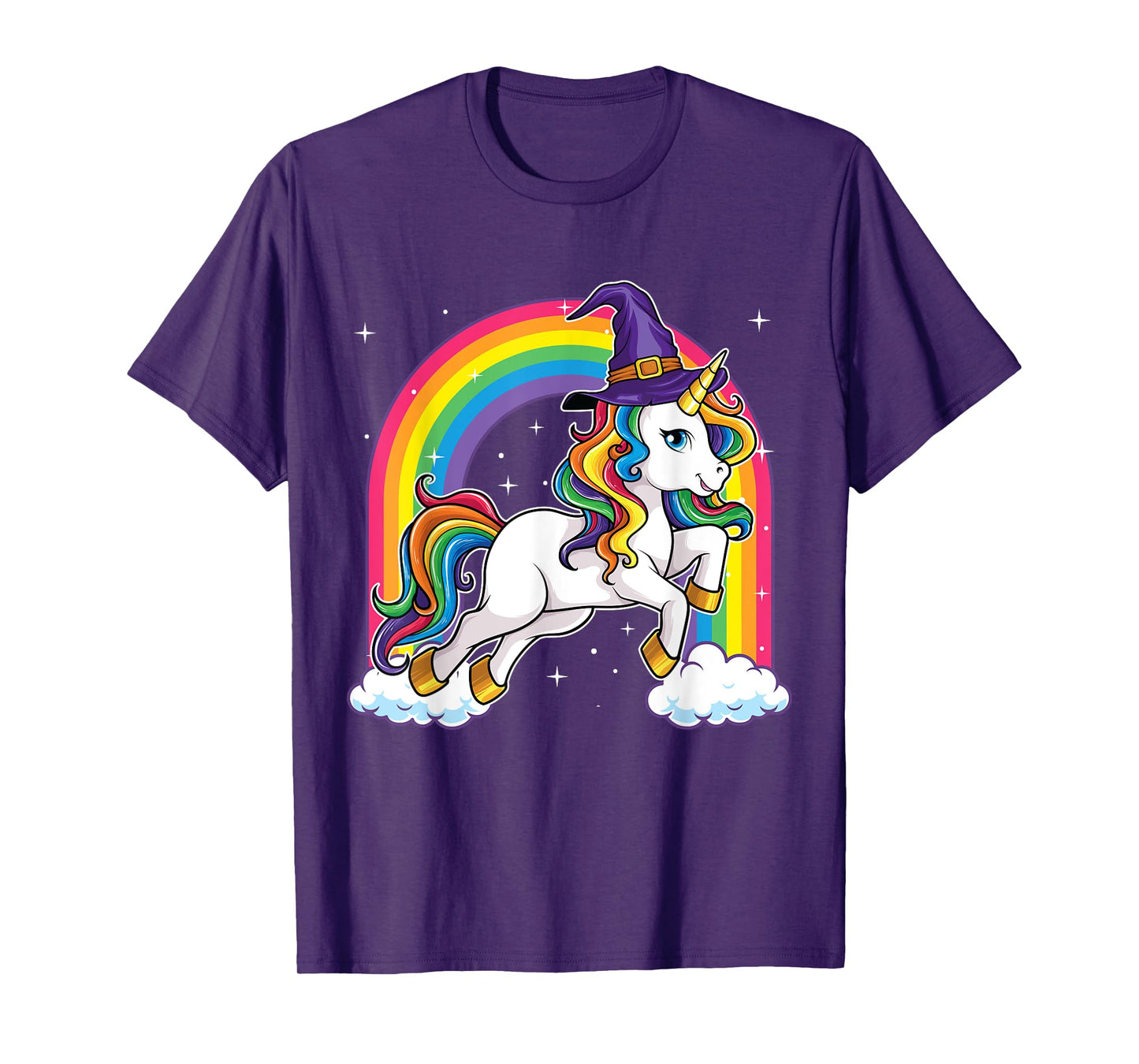 Unicorn Halloween Shirt for Girls Kids Women Witch T-Shirt