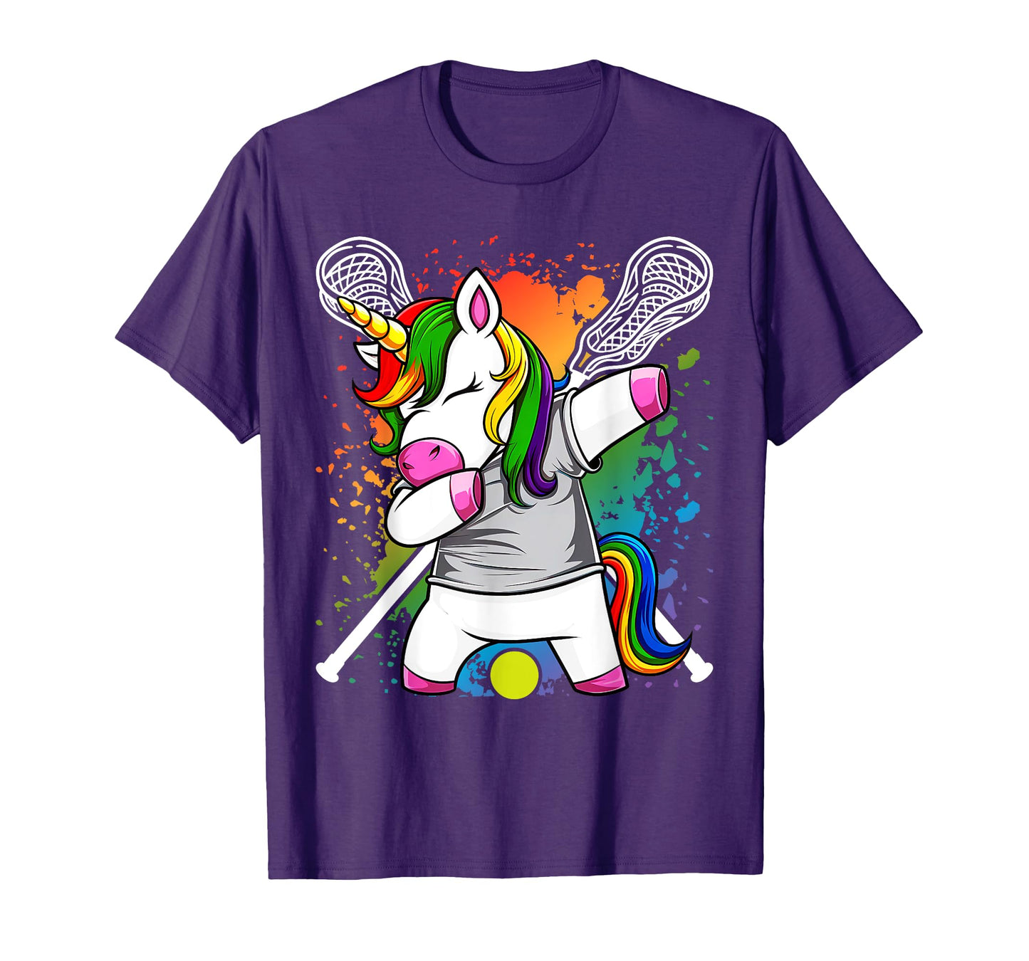 Unicorn Head Lacrosse Funny Lax Sports Women Kids Girls T-Shirt
