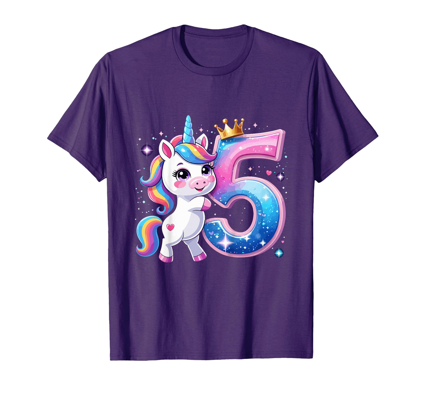 Birthday 5 Years Old 5th Birthday Girls Unicorn T-Shirt