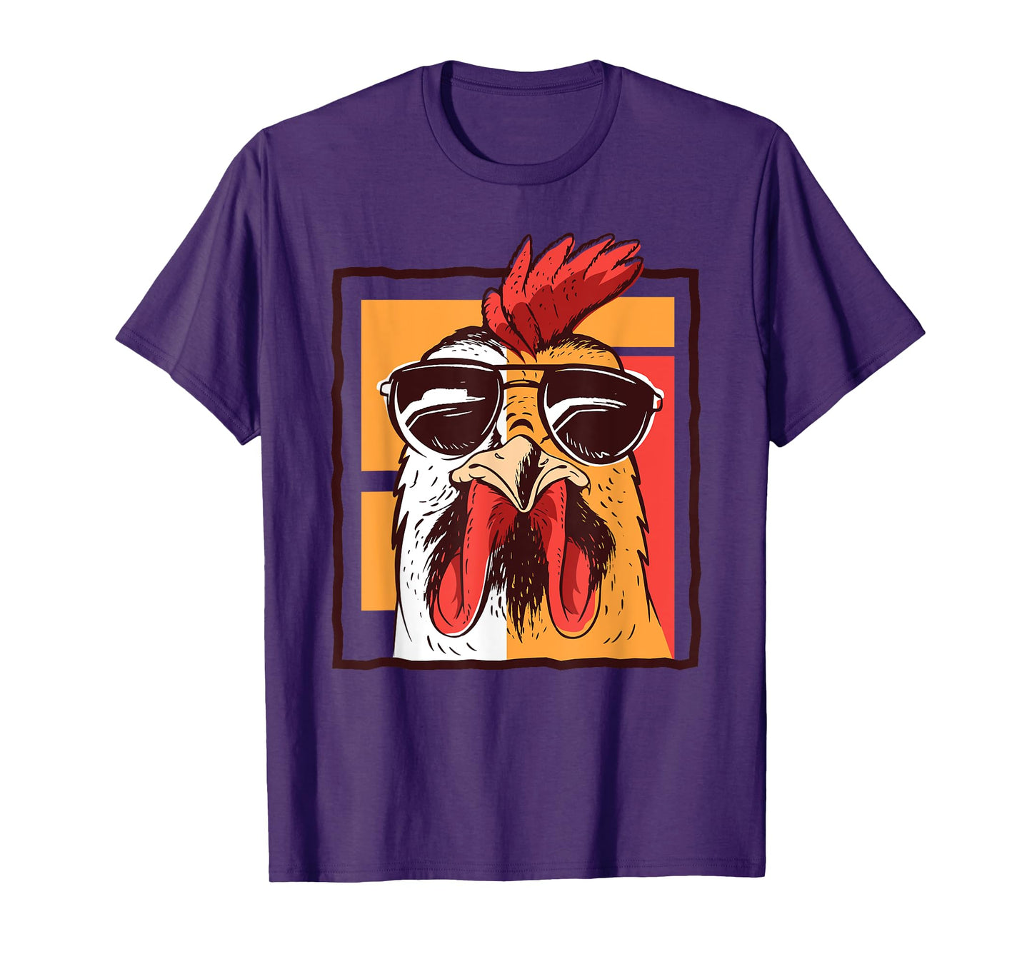 Retro Vintage Chicken Cool Rooster Wearing Sunglasses T-Shirt