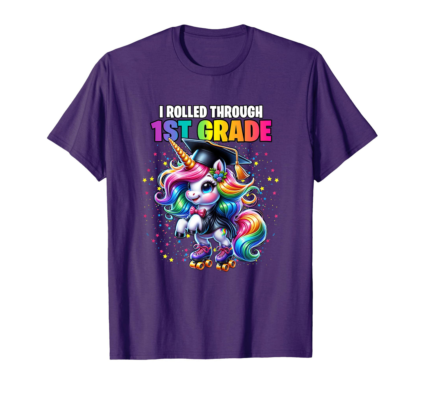 Graduation 1st Grade Unicorn Roller Skate Girls Grad T-Shirt