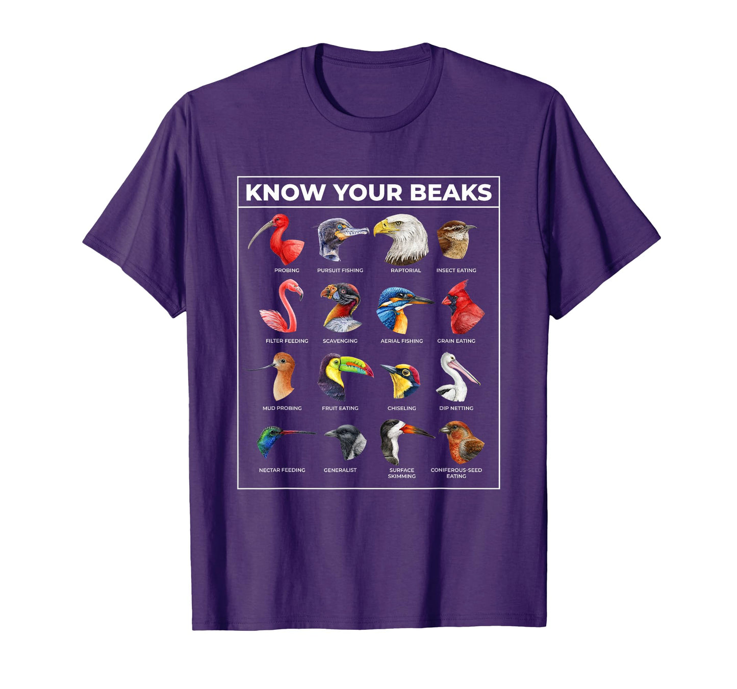 Know Your Beaks Types of Birds Shirt for Twitcher T-Shirt