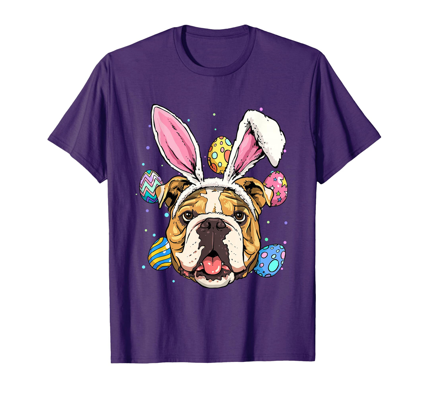 Easter Bunny American Bulldog Kids Men Women T-Shirt