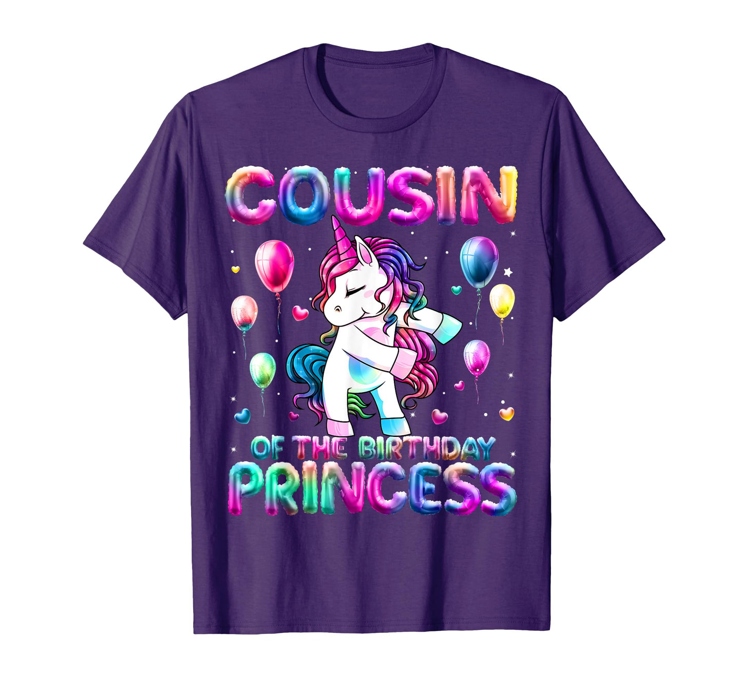 Cousin of the Birthday Princess Girl Flossing Unicorn Cousin T-Shirt
