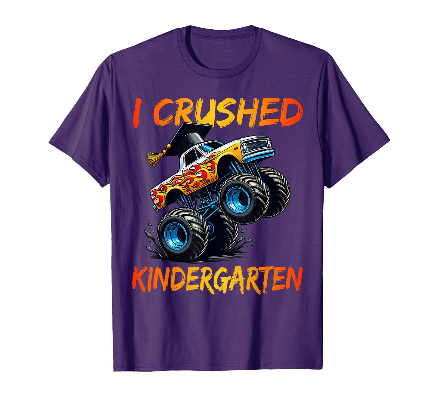 I Crushed Kindergarten Graduation Monster Truck Preschool T-Shirt