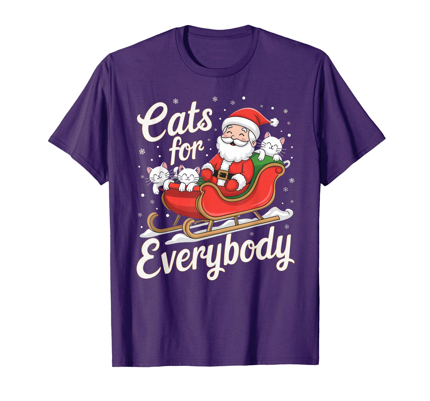 Cats for Everybody Christmas Shirt Funny Xmas Women Santa T-Shirt