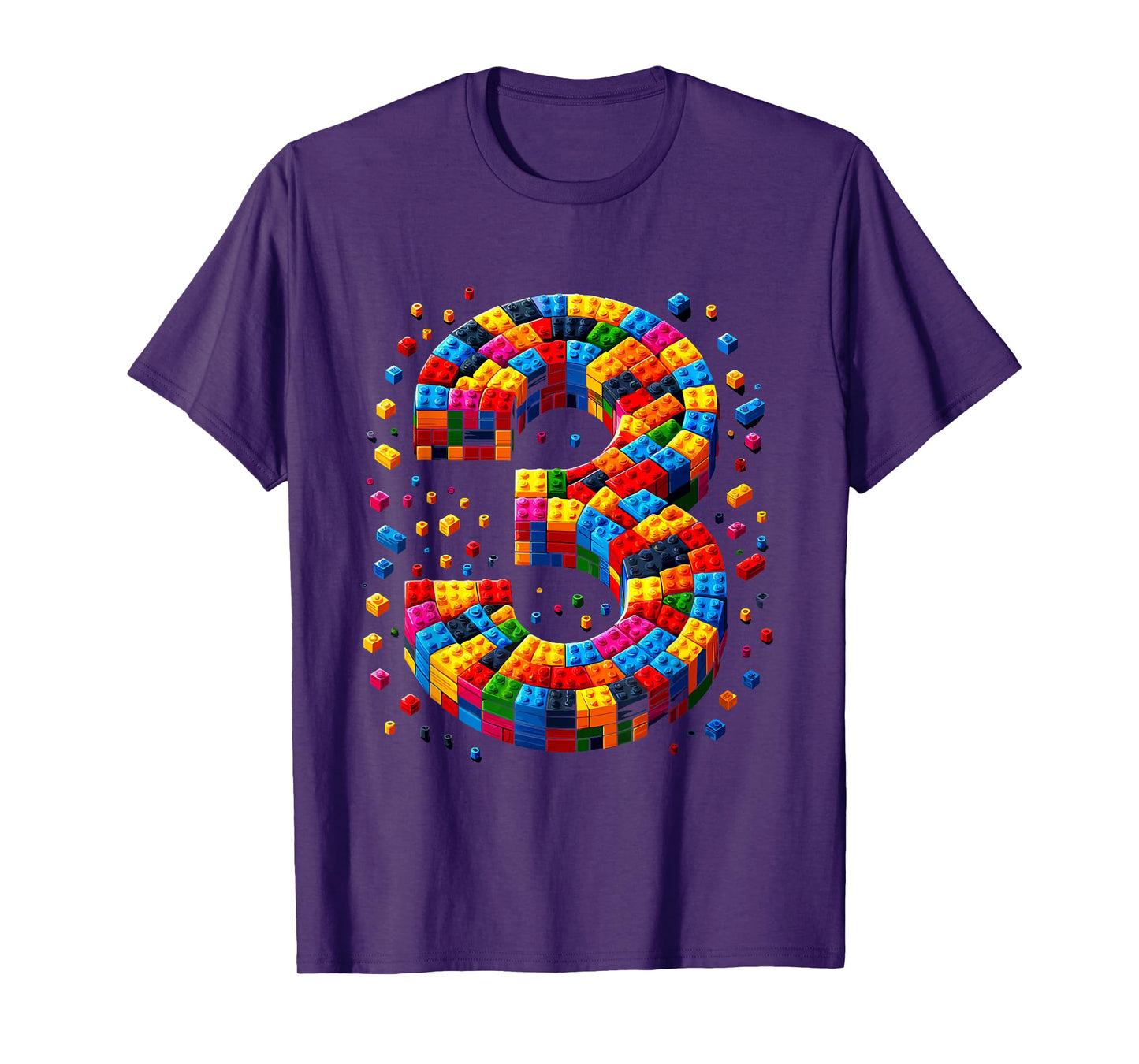 3 Year Old Blocks Building Master Builder 3th Birthday Boy T-Shirt