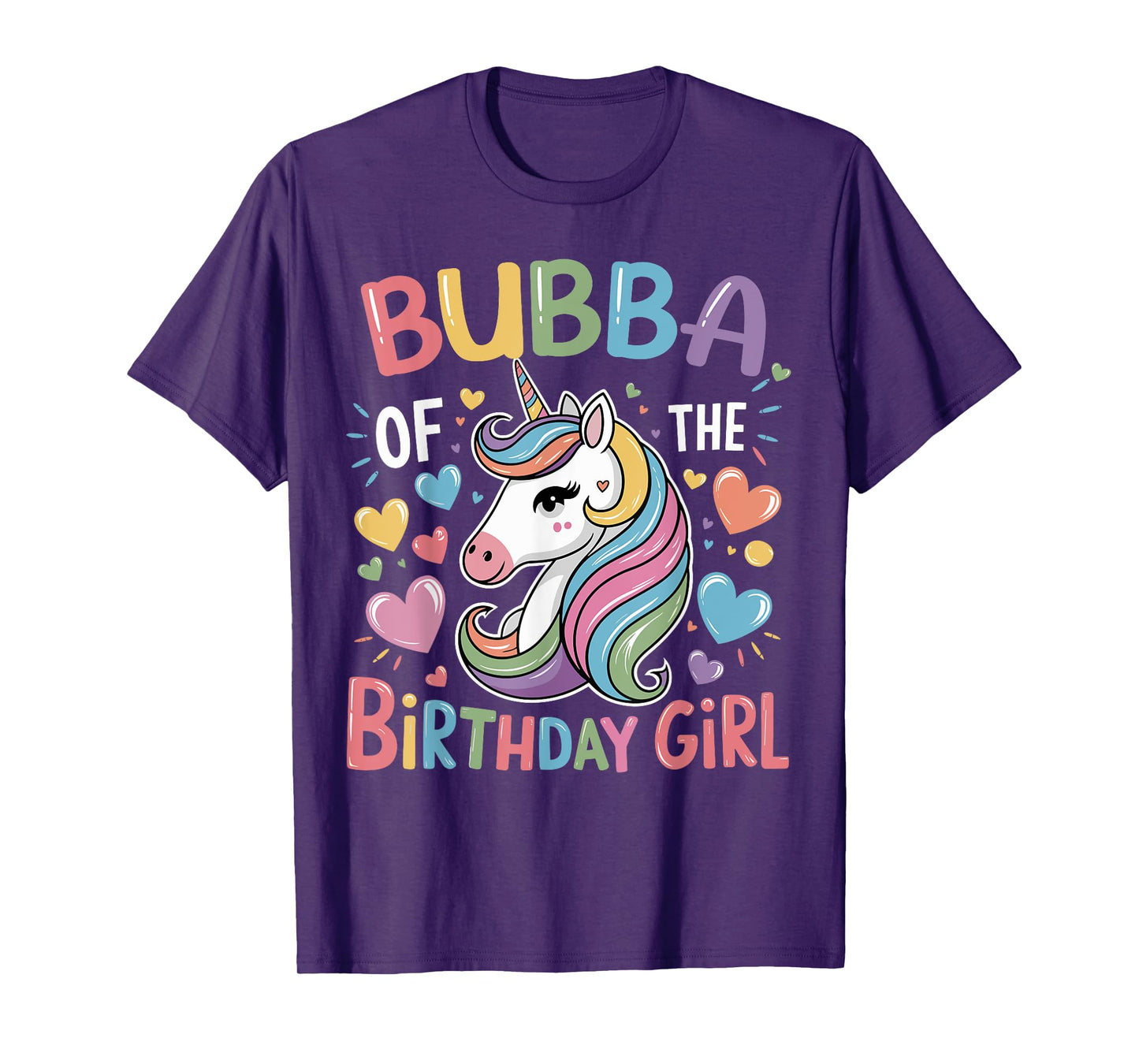 Bubba of The Birthday Girl Matching Unicorn Bday Brother T-Shirt