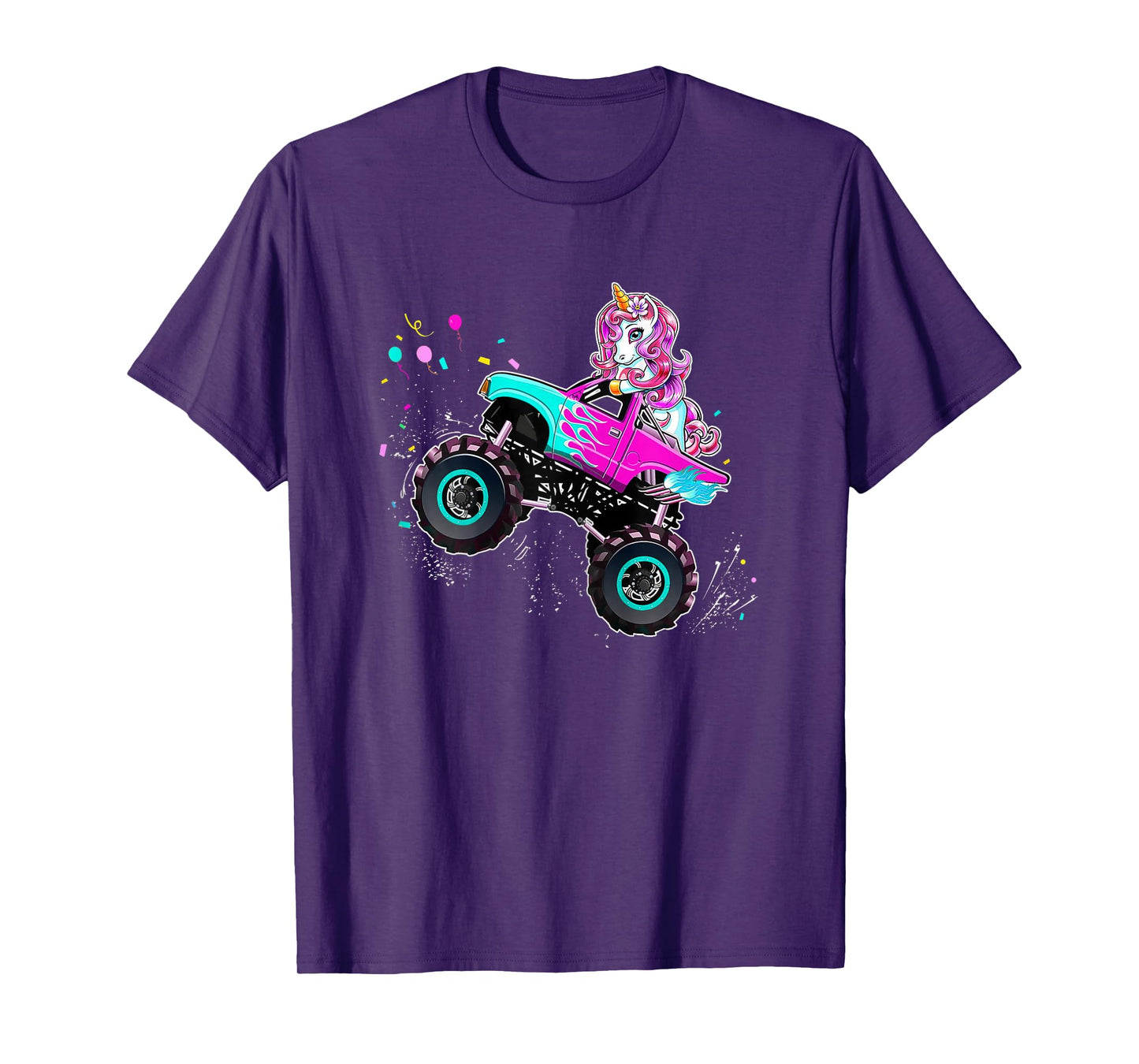 Unicorn Drive a Monster Truck -Unicorn Birthday Daughter T-Shirt