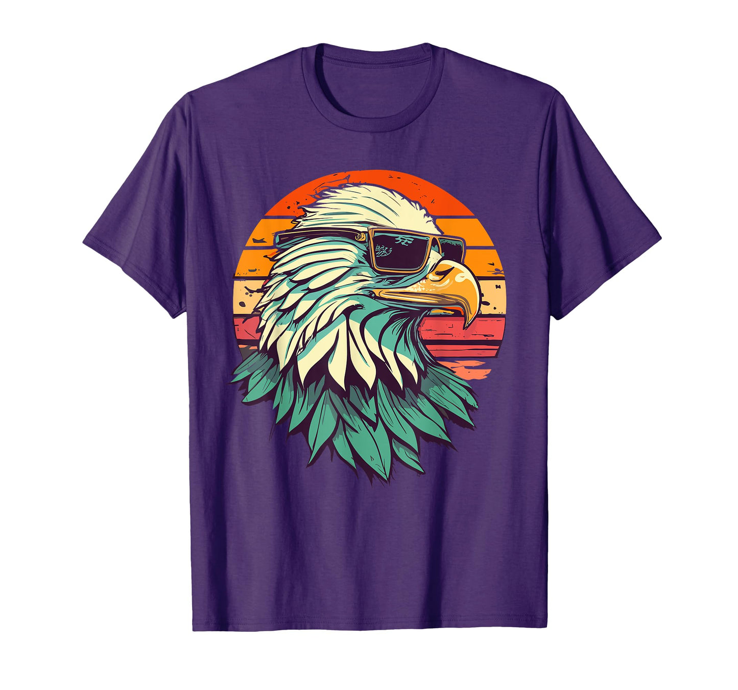 Vintage Eagle with Sunglasses - Retro American Bald Eagle T-Shirt