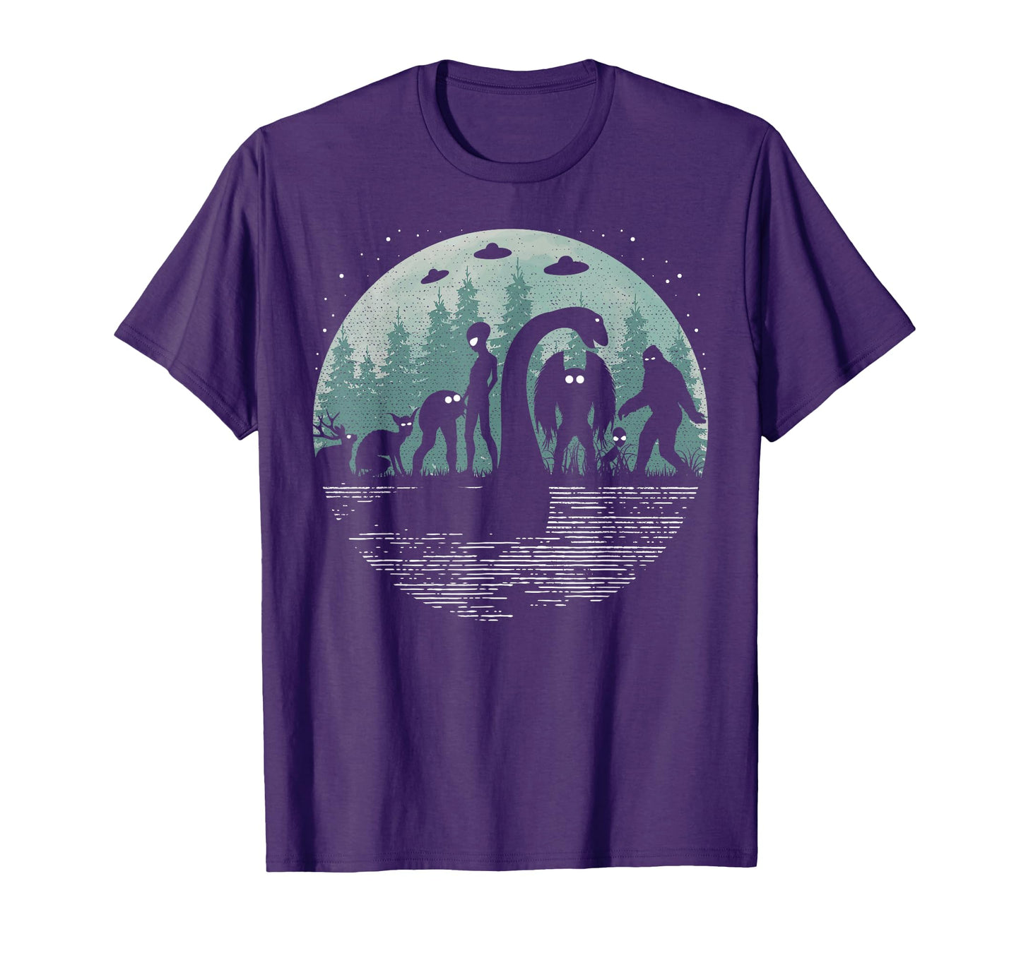 Bigfoot Loch Ness Monster With Mothman Aliens! Funny Cryptid T-Shirt