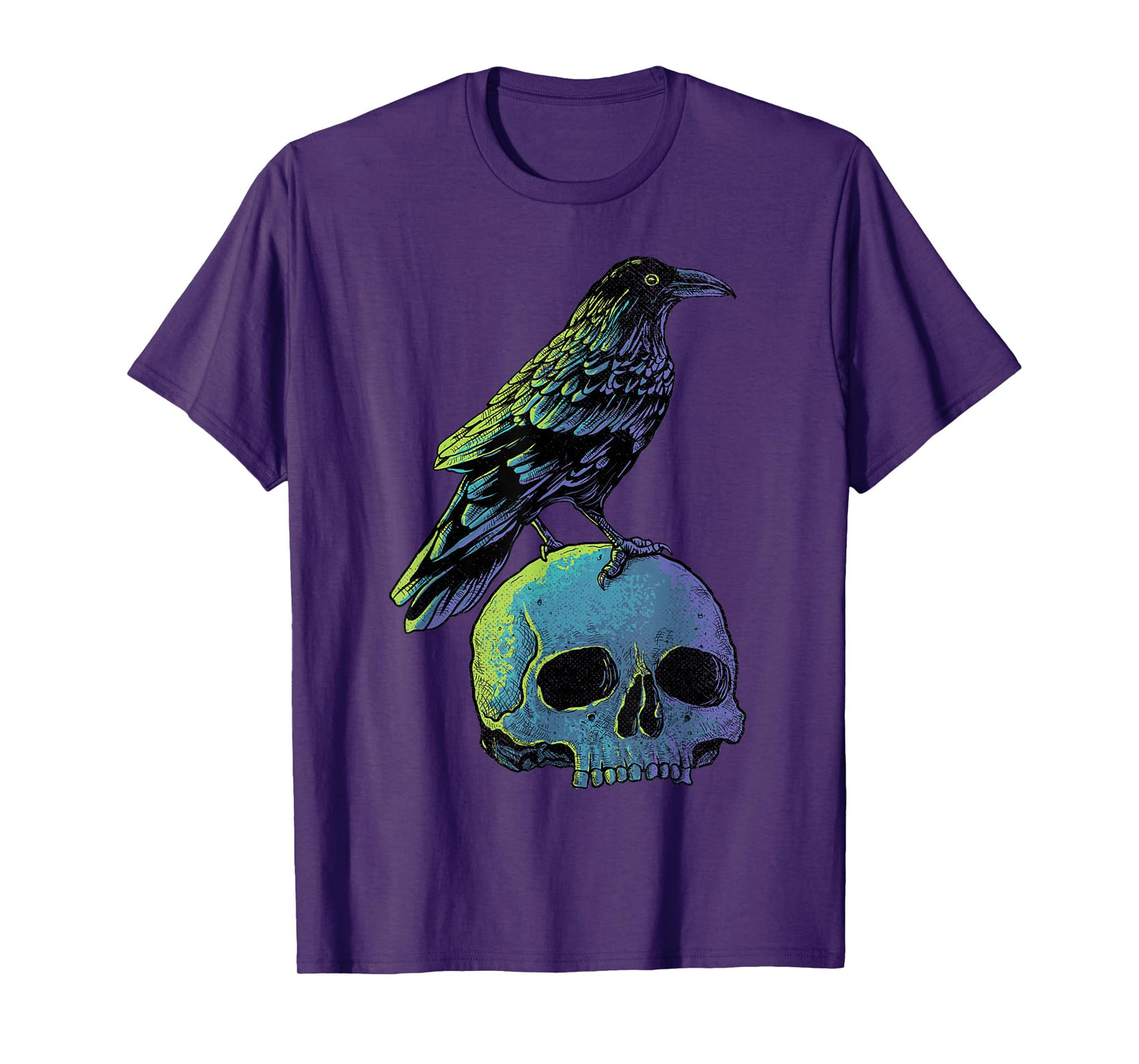Vintage Crow Skull Spooky Raven Gothic Halloween Apparel T-Shirt