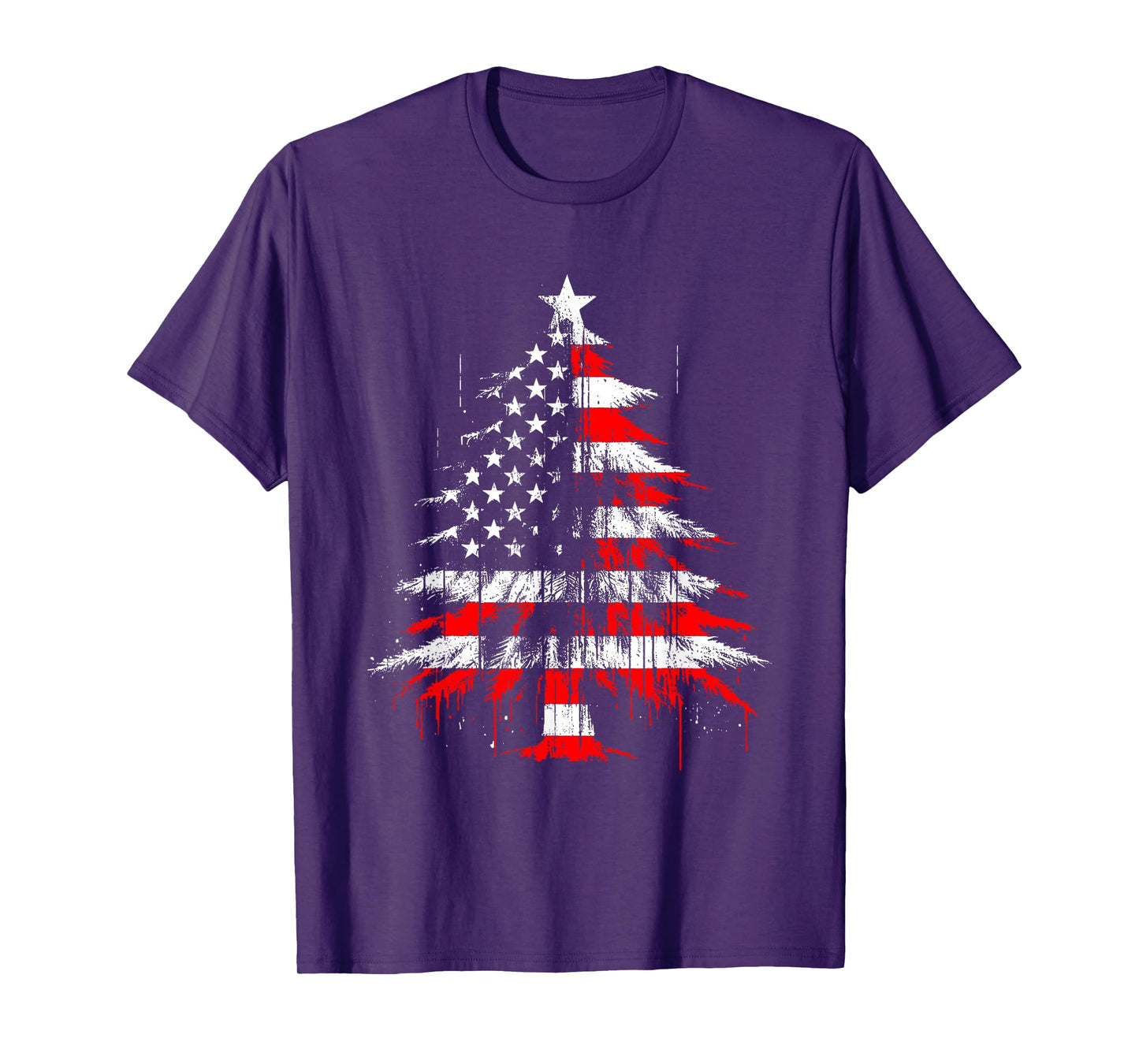 Christmas Tree American Flag - Patriotic USA Xmas Lover T-Shirt