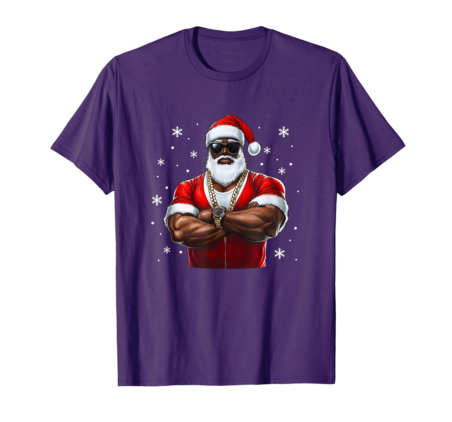 African American Santa Christmas Cool Afro Black X-Mas T-Shirt