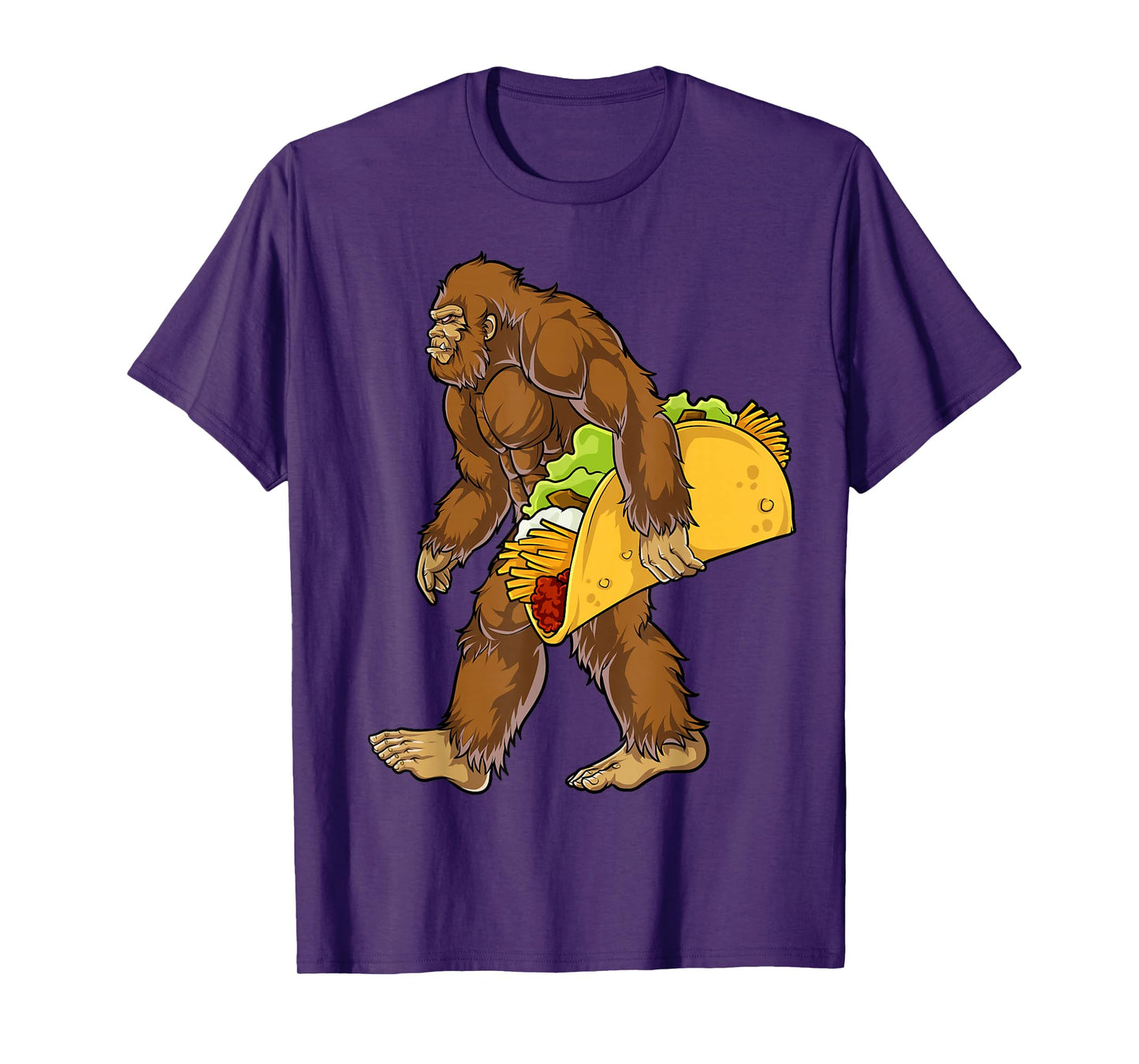 Bigfoot Carrying Taco Funny Cinco de Mayo Boys Men Sasquatch T-Shirt