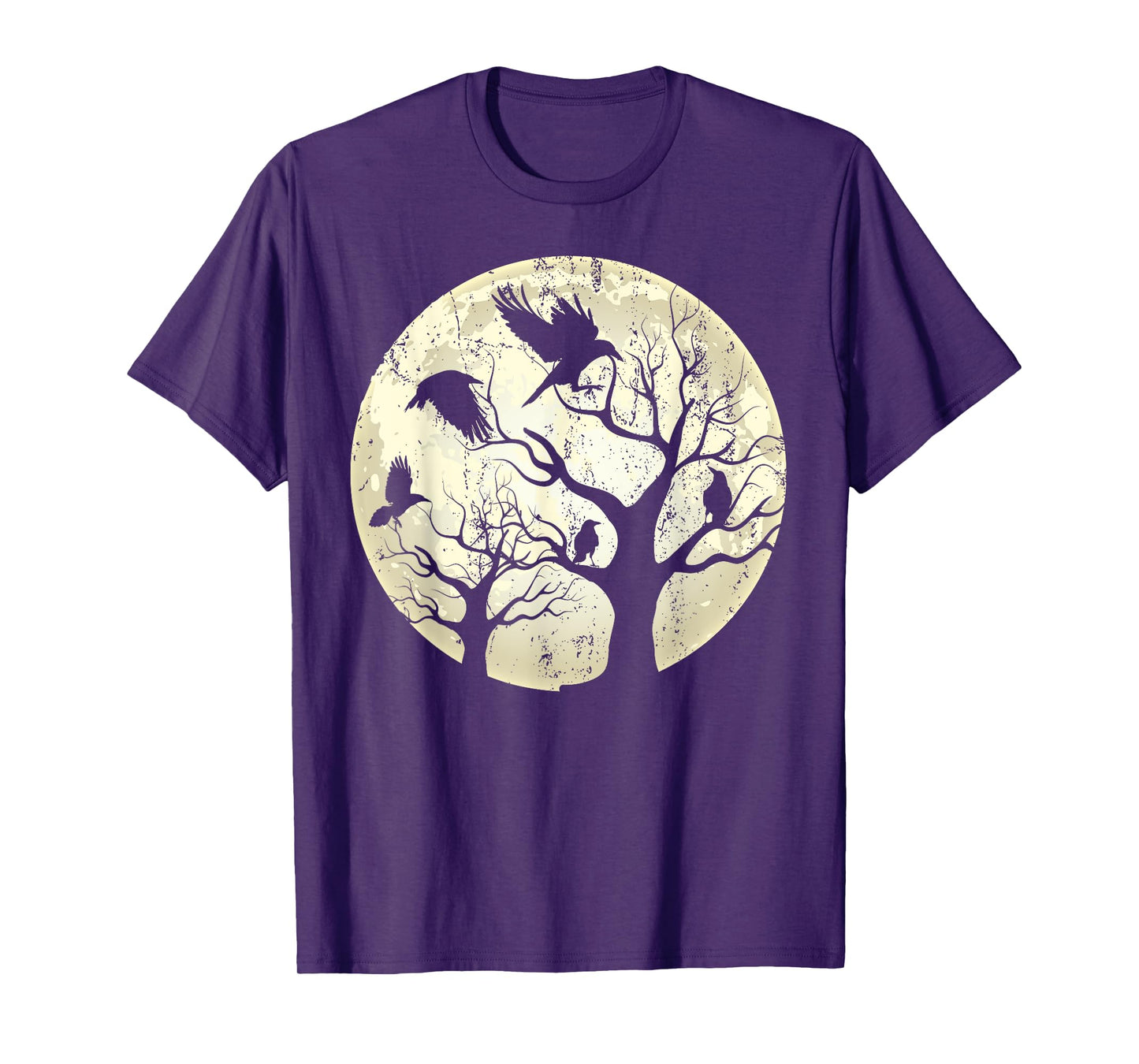 Gothic Animal Forest Bird Raven Creepy Night Moonlight Crow T-Shirt