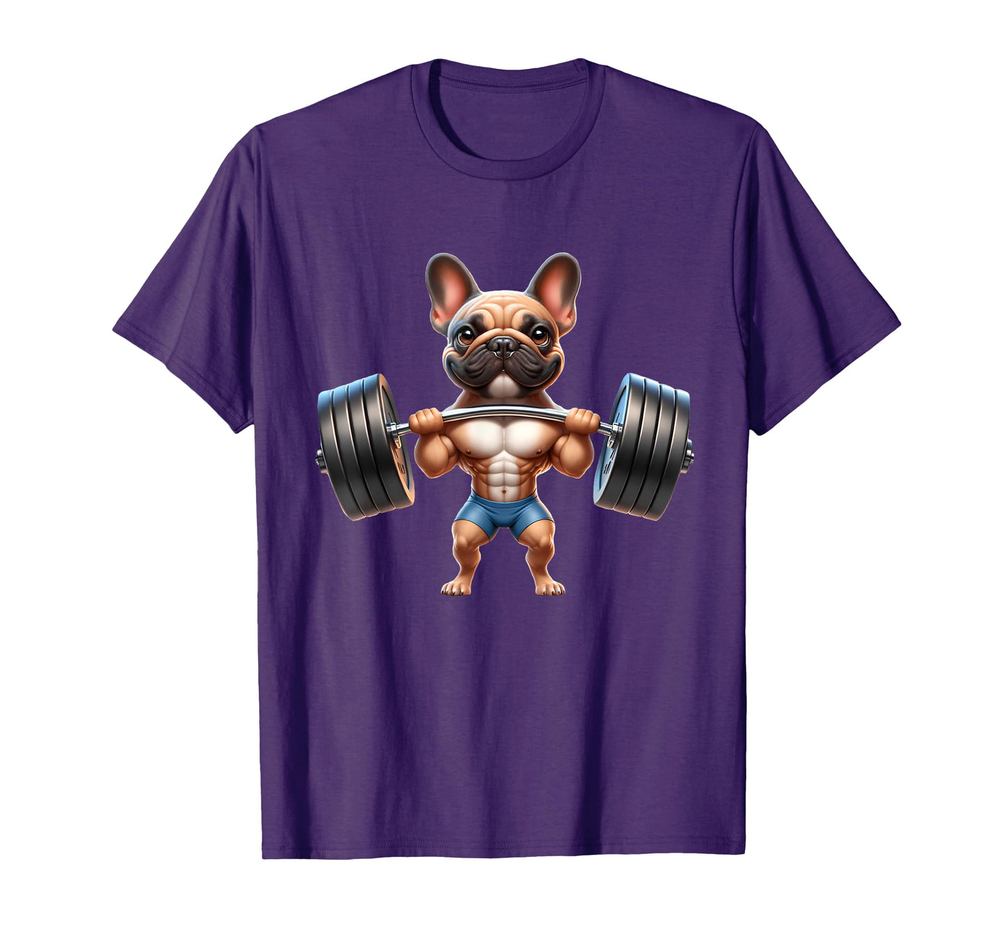 French Bulldog Gym Frenchie Weightlifter Bodybuilding T-Shirt for Men Women Kids