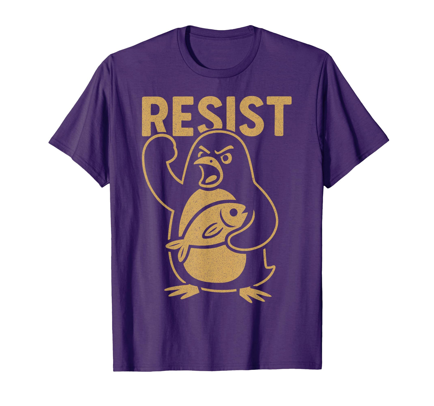 Resist Angry Penguin Rebel Activist Protest Against Tariffs T-Shirt