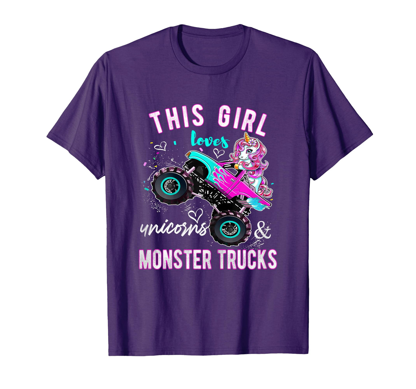 Unicorn Drive a Monster Truck -Unicorn Birthday Daughter T-Shirt