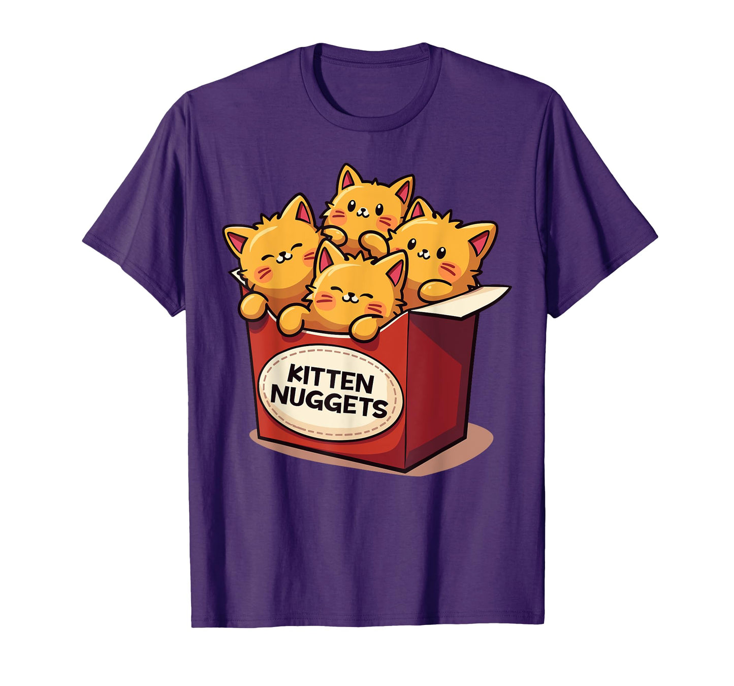 Cute Kitten Nuggets Chicken Nuggets Cat Lover Funny Cat Pun T-Shirt for Men Women Girls Kids