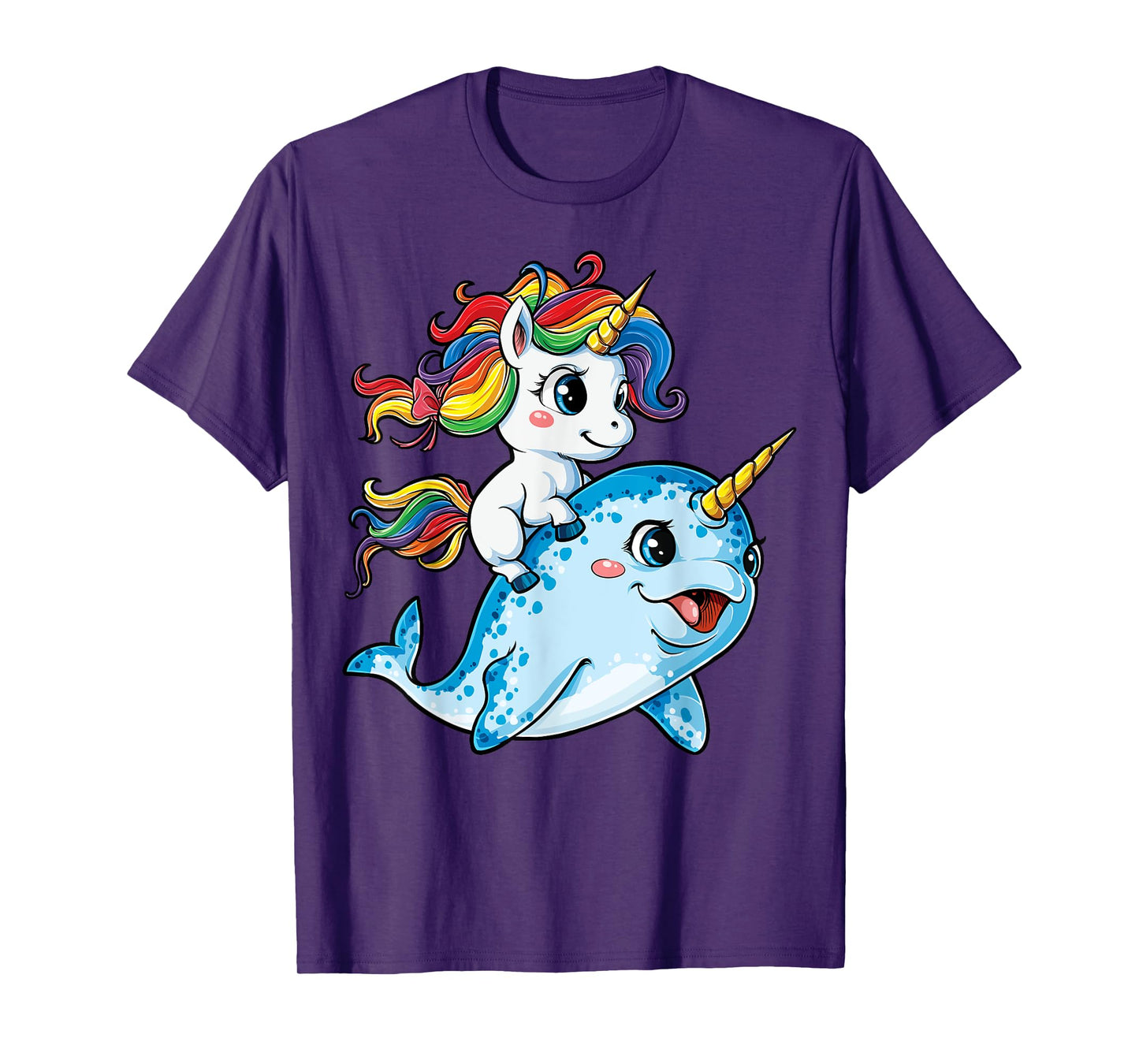 Unicorn Narwhal T shirt Girls Kids Rainbow Unicorns Squad T-Shirt