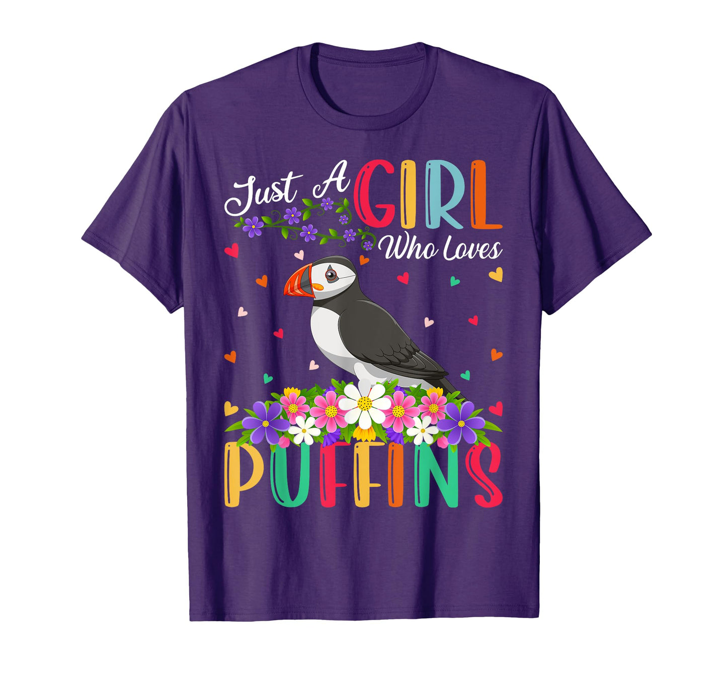 Puffin Bird Lover Just A Girl Who Loves Puffins T-Shirt