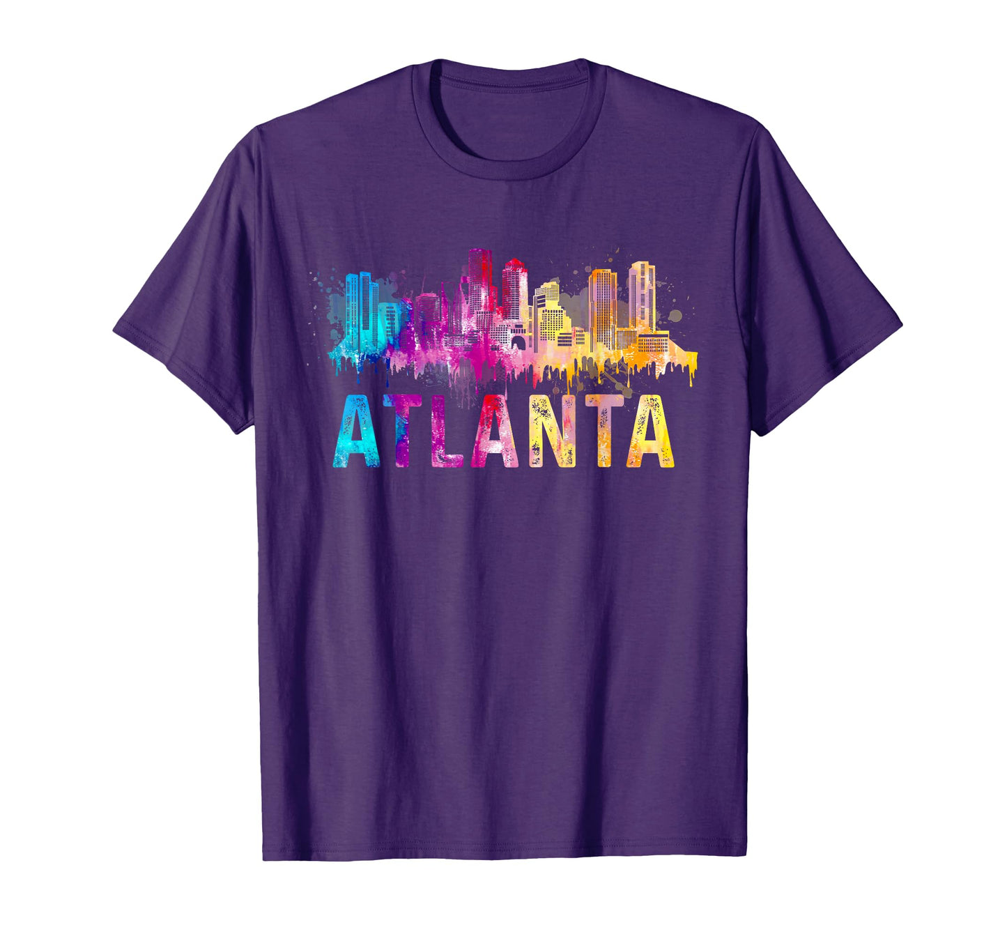 Atlanta Georgia Retro Watercolor Skyline Gifts T-Shirt
