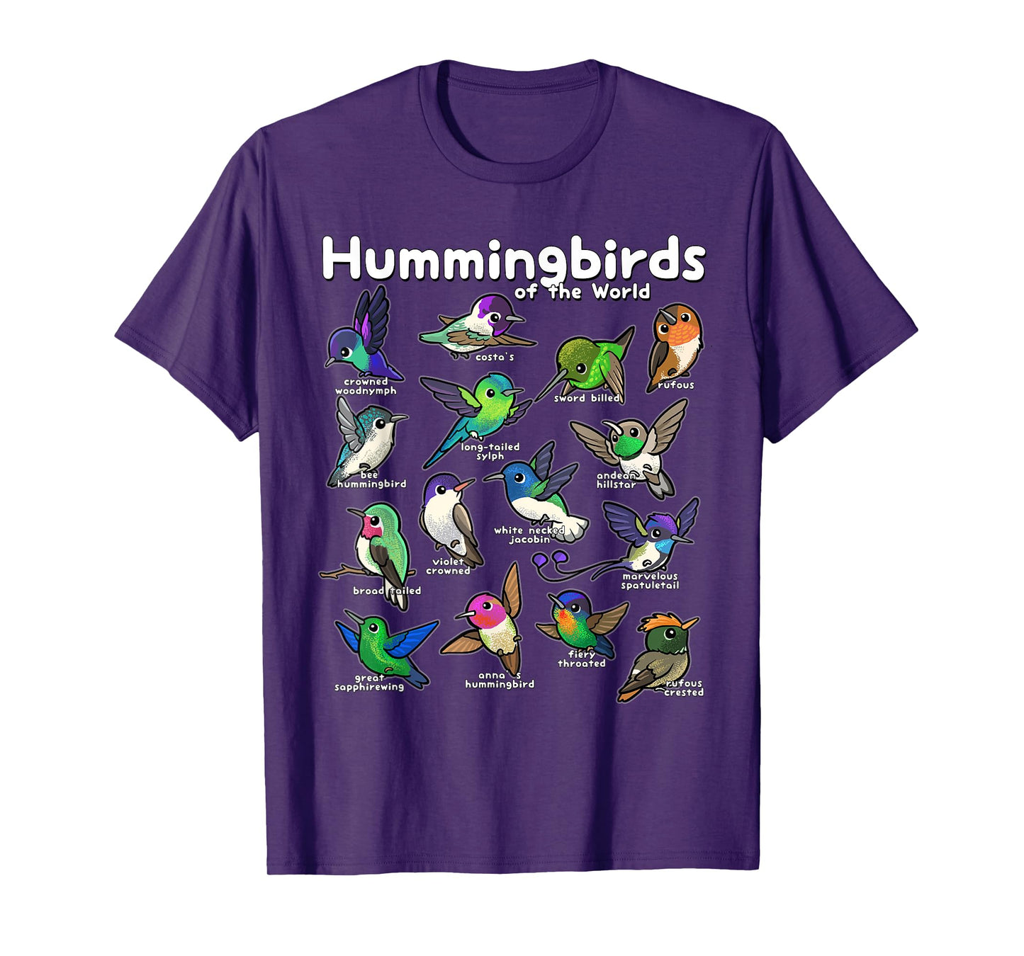 Hummingbird Lovers shirt Cute Hummingbirds of the World Bird T-Shirt