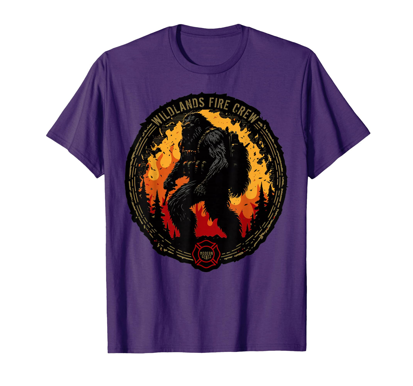 Retro Bigfoot Wildland Firefighter Sasquatch Fireman Gifts T-Shirt