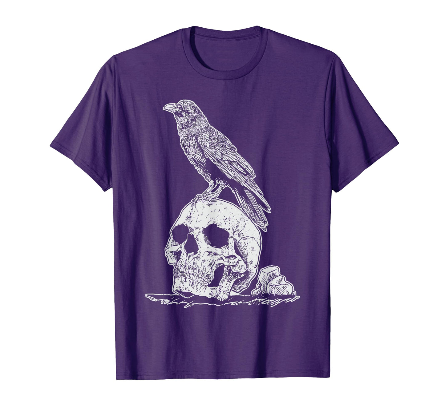 Gothic Animal Raven Creepy Bird Skull Spooky Viking Crow T-Shirt