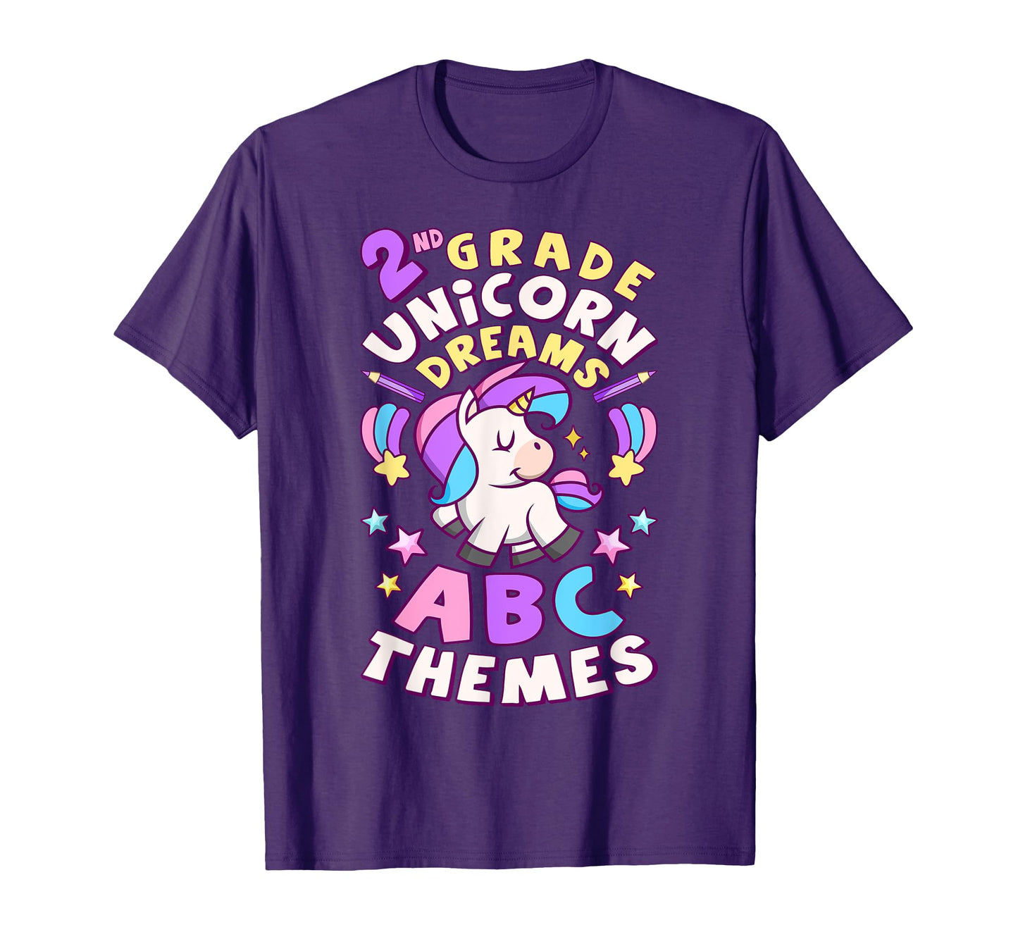 First Day of 2nd Grade, Back To School, Girl, Unicorn, ABC T-Shirt