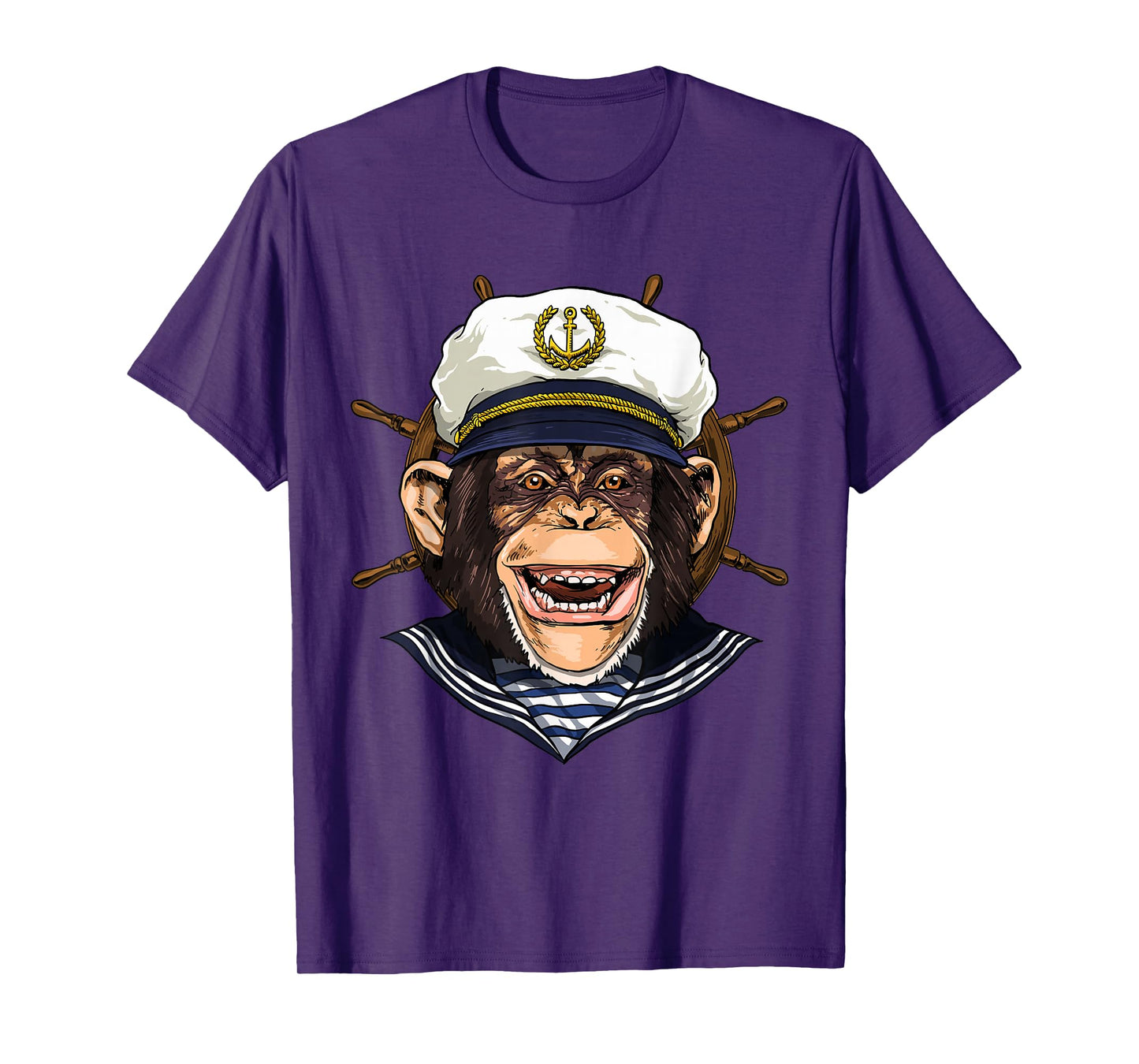 Boat Captain Monkey Boat Lover Owners Sailor Monkey Lover T-Shirt