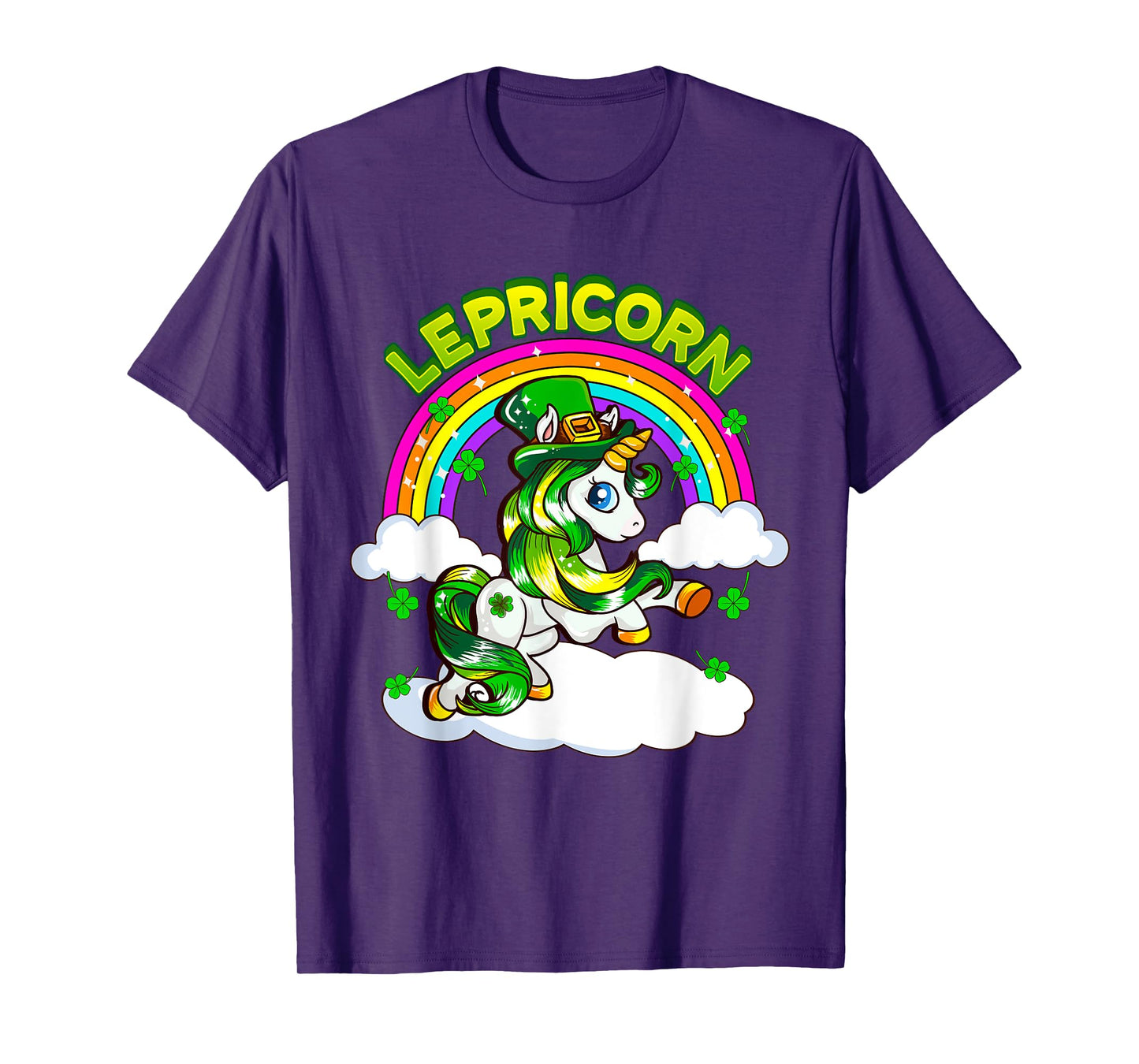 St Patricks Day Girls Unicorn Irish Lepricorn Women Youth T-Shirt