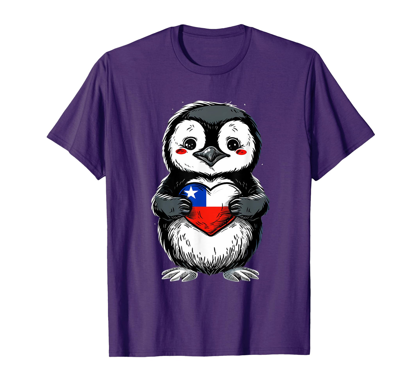 Chile Chilean Flag Heart Penguin Chilean Pride Chilean Roots T-Shirt