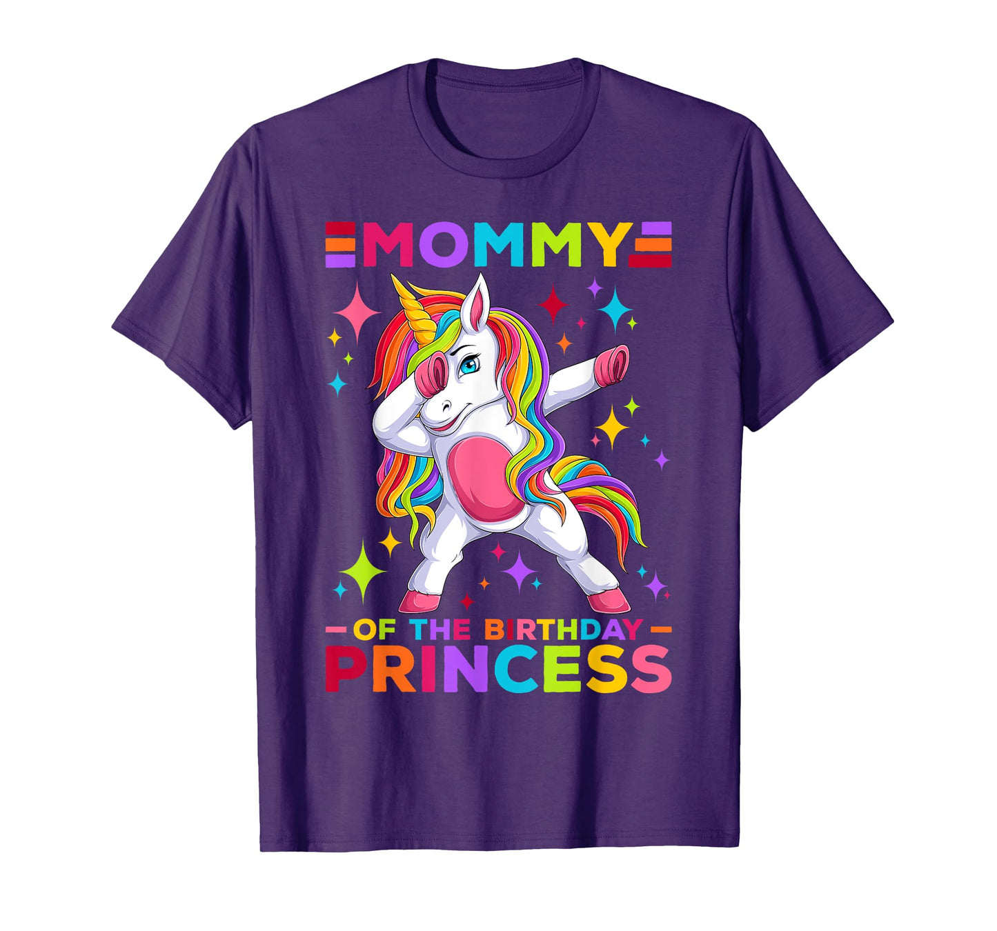 Mommy Of The Birthday Princess Dabbing Unicorn Girl Birthday T-Shirt