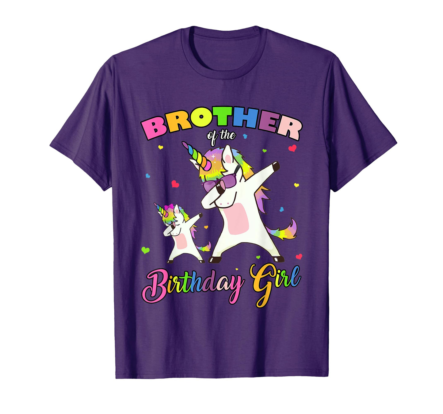 Brother of the Birthday Girl Unicorn Birthday Princess Dab T-Shirt