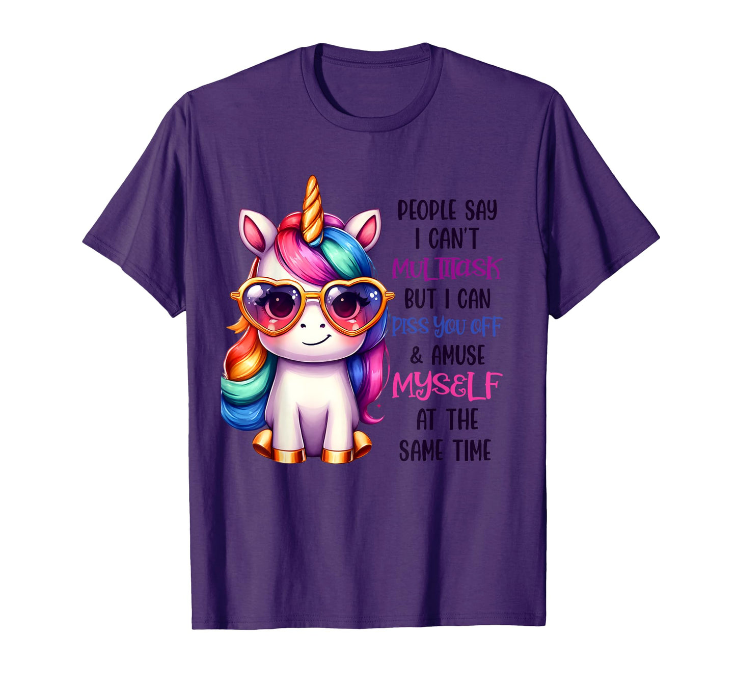 Funny Unicorn For Women People Say I Can't Multitask T-Shirt