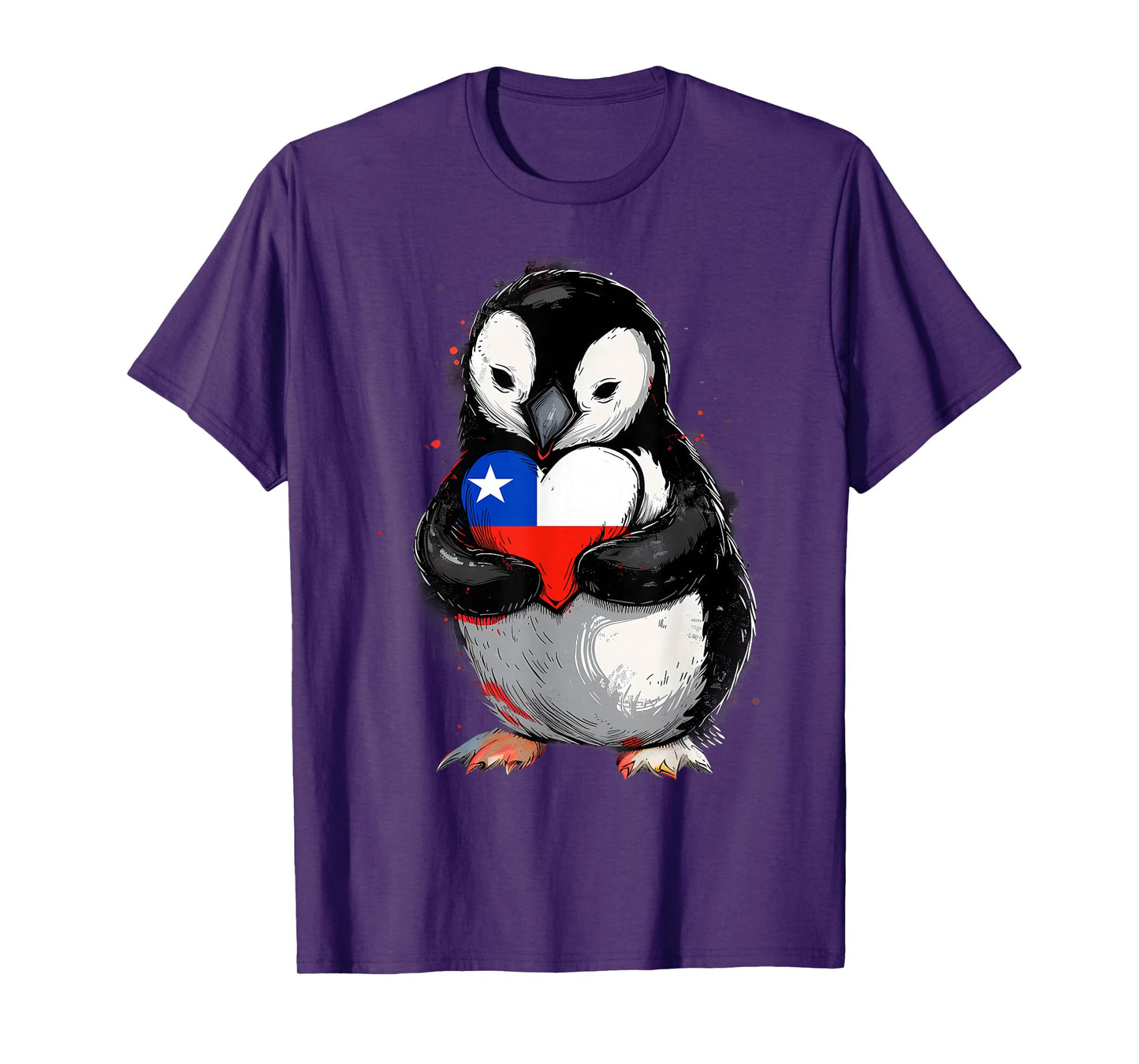 Chile Heart Penguin Chilean Pride Chilean Roots Chilean Flag T-Shirt