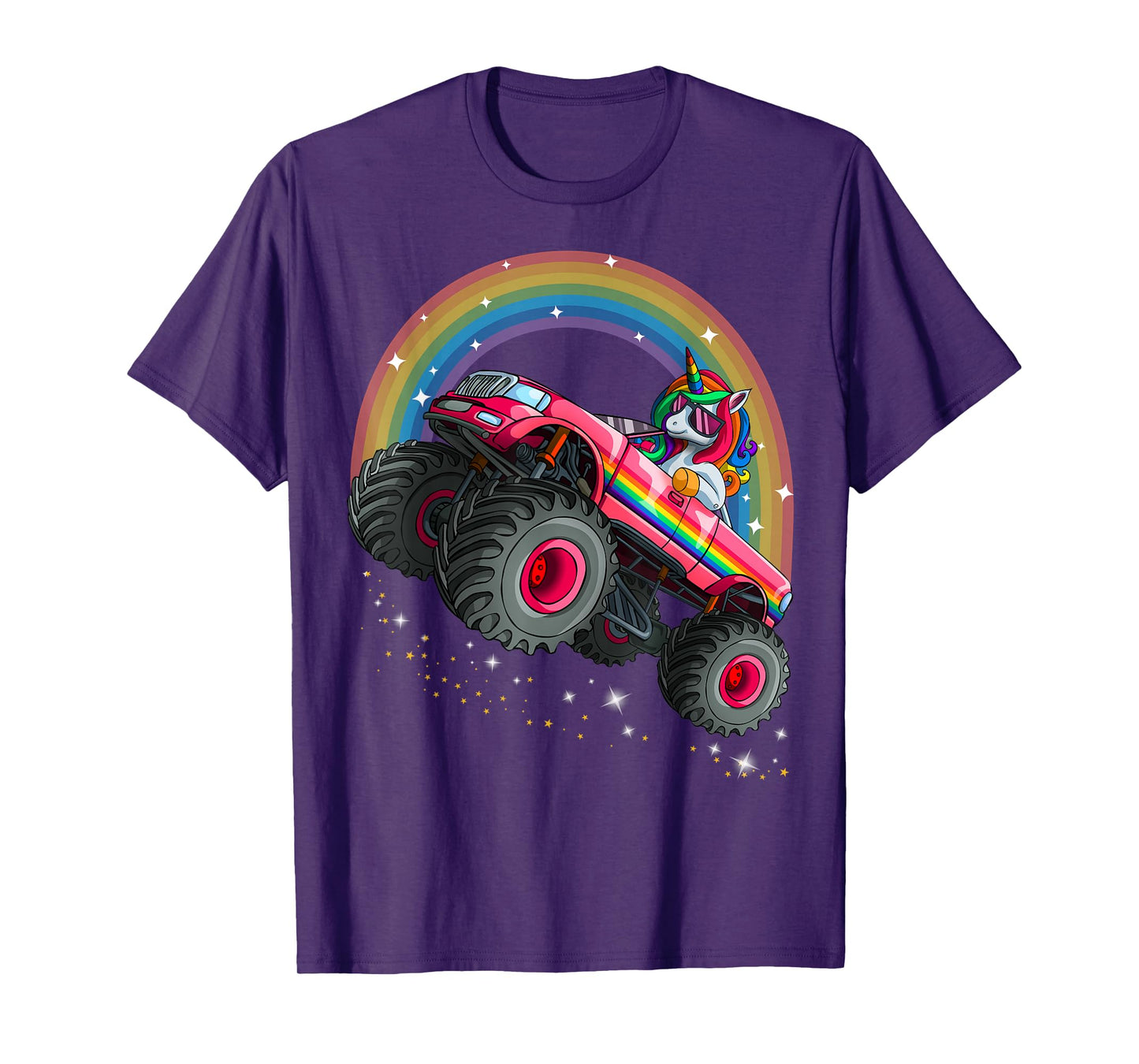 Monster Truck Unicorn Birthday Shirt Magical Party Girl Gift T-Shirt