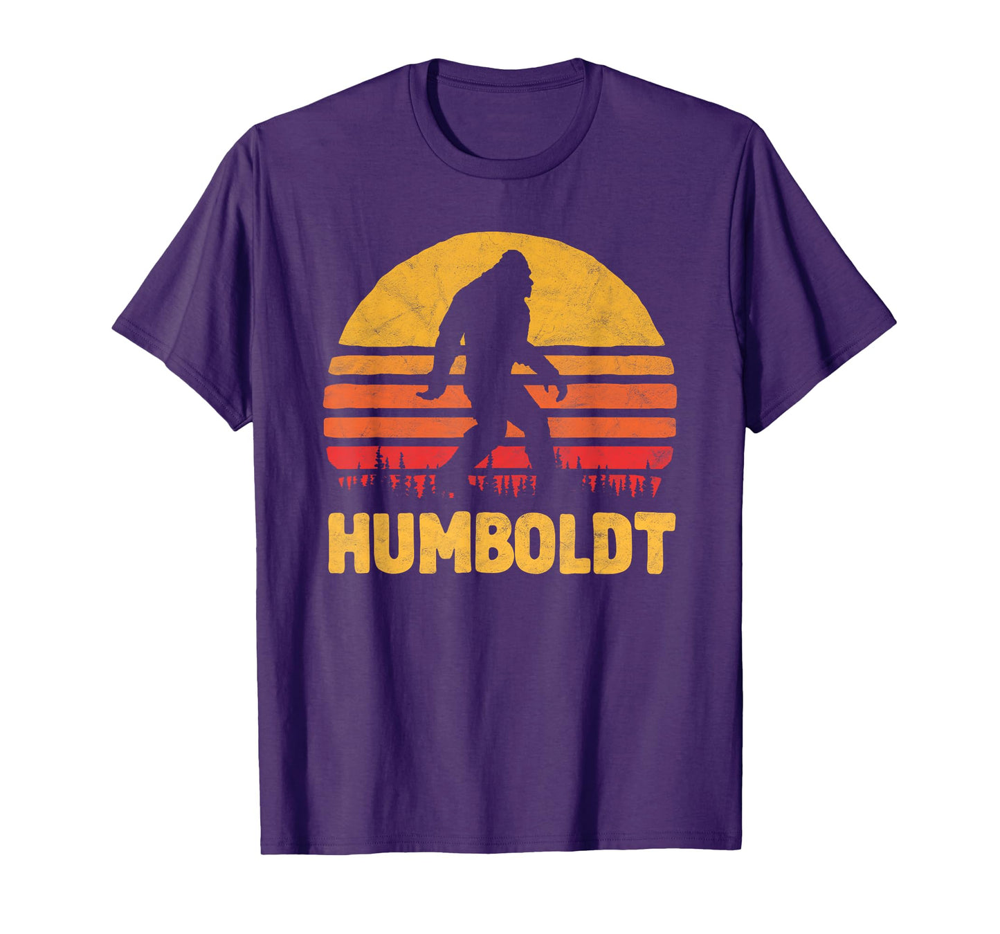 Bigfoot UFO Believer 2001 Tees Humboldt Bigfoot! Vintage Sasquatch & Sun Silhouette T-Shirt