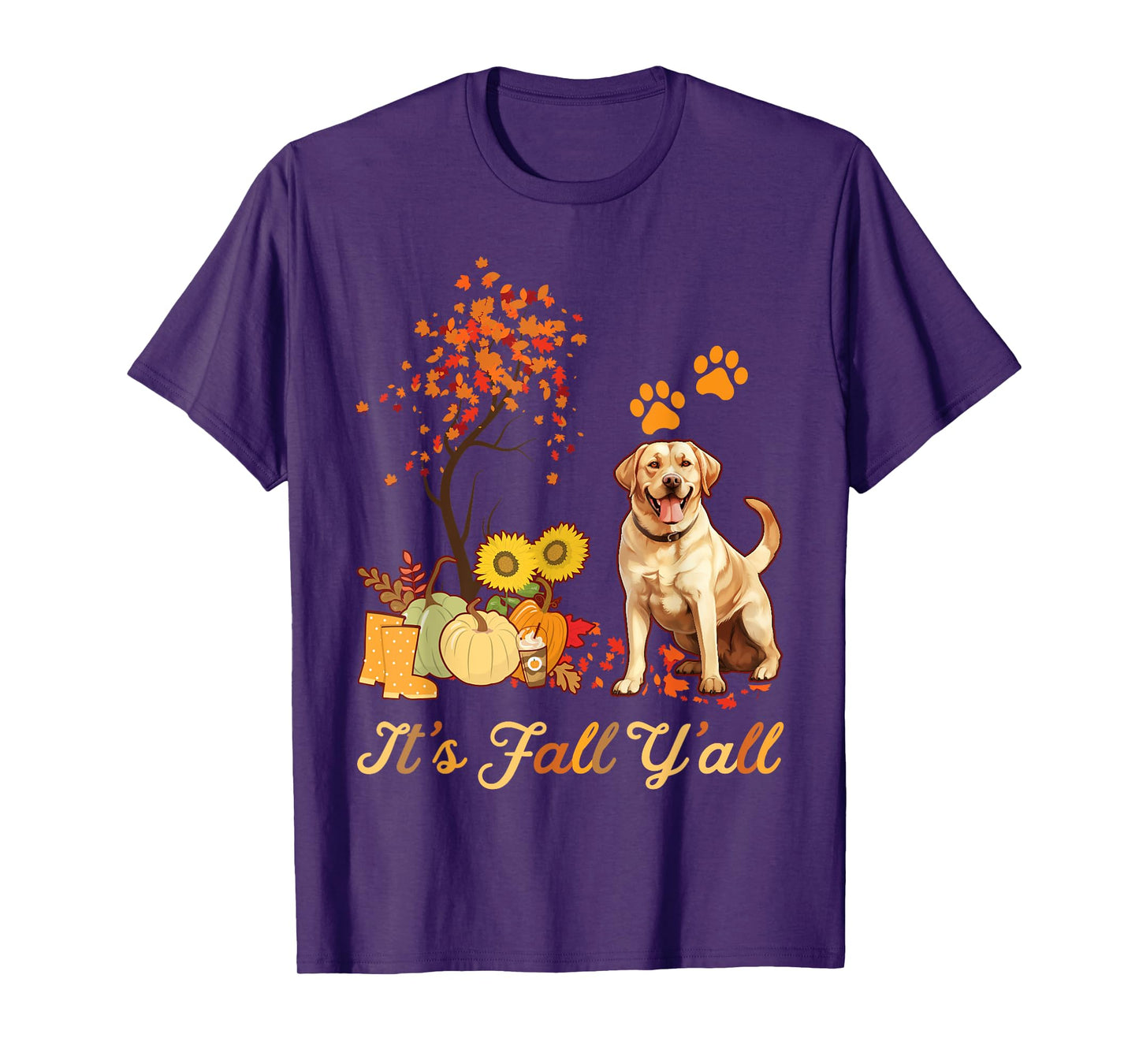 Labrador Retriever Fall Autumn Leaf Maple Tree Thanksgiving T-Shirt