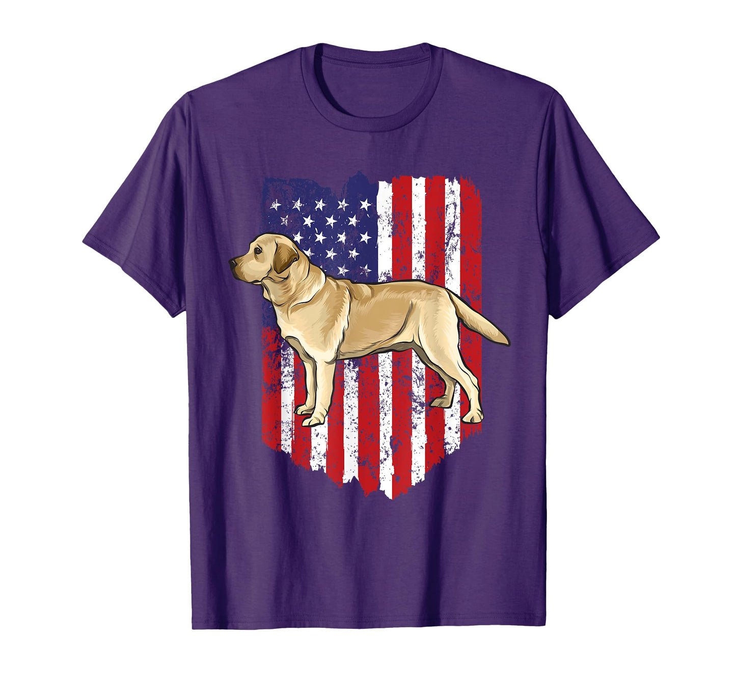 American Flag Yellow Labrador Retriever 4th Of July USA T-Shirt