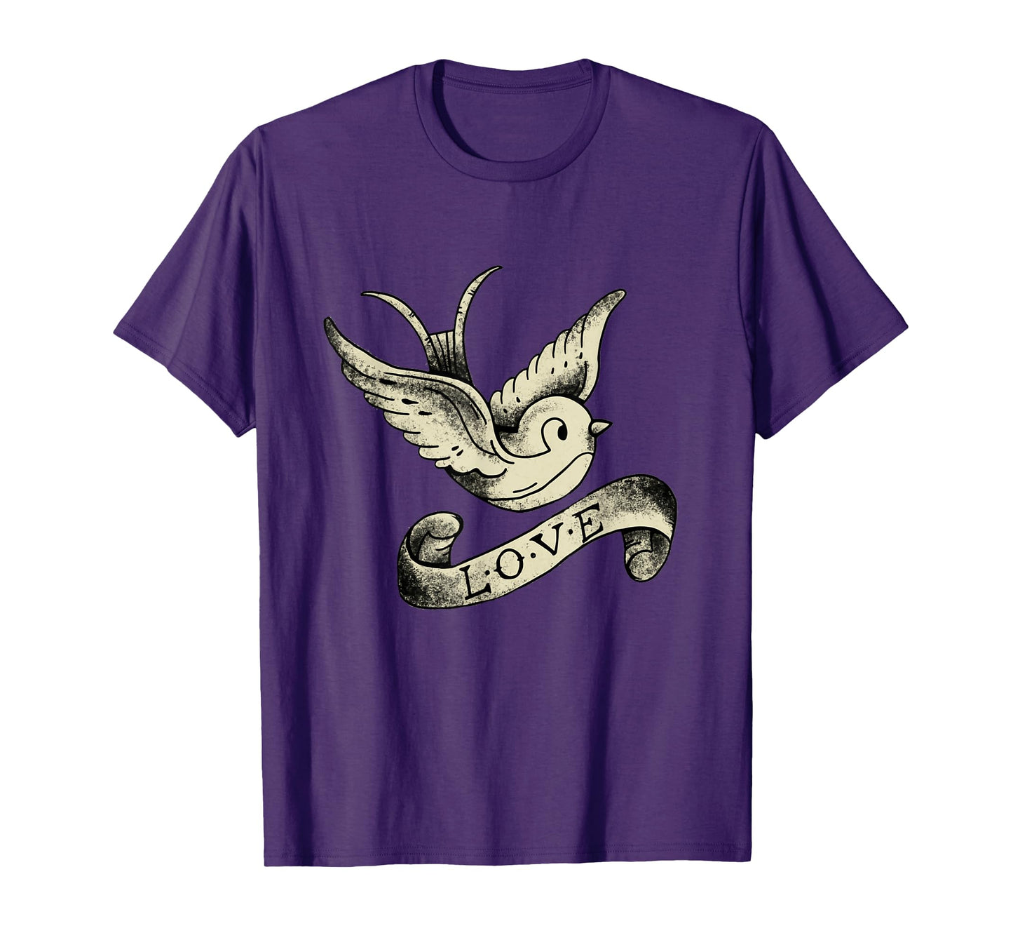 Love Sparrow Vintage Tattoo Design T-Shirt