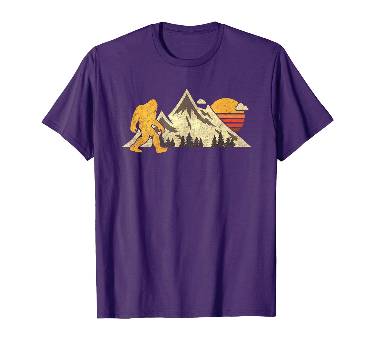Bigfoot Vintage Mountain Sun Sasquatch Camping Hiking T-Shirt
