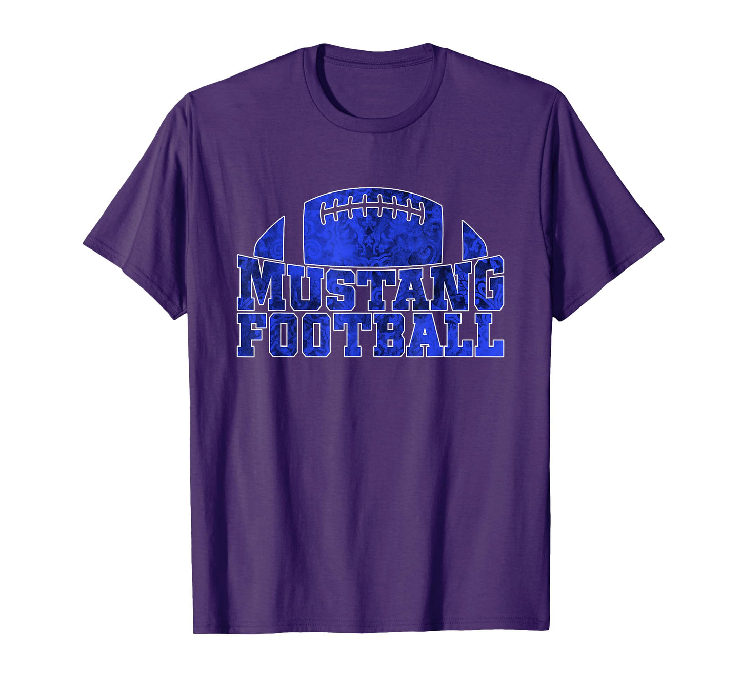 Friendswood Mustangs Football Pattern Royal T-Shirt