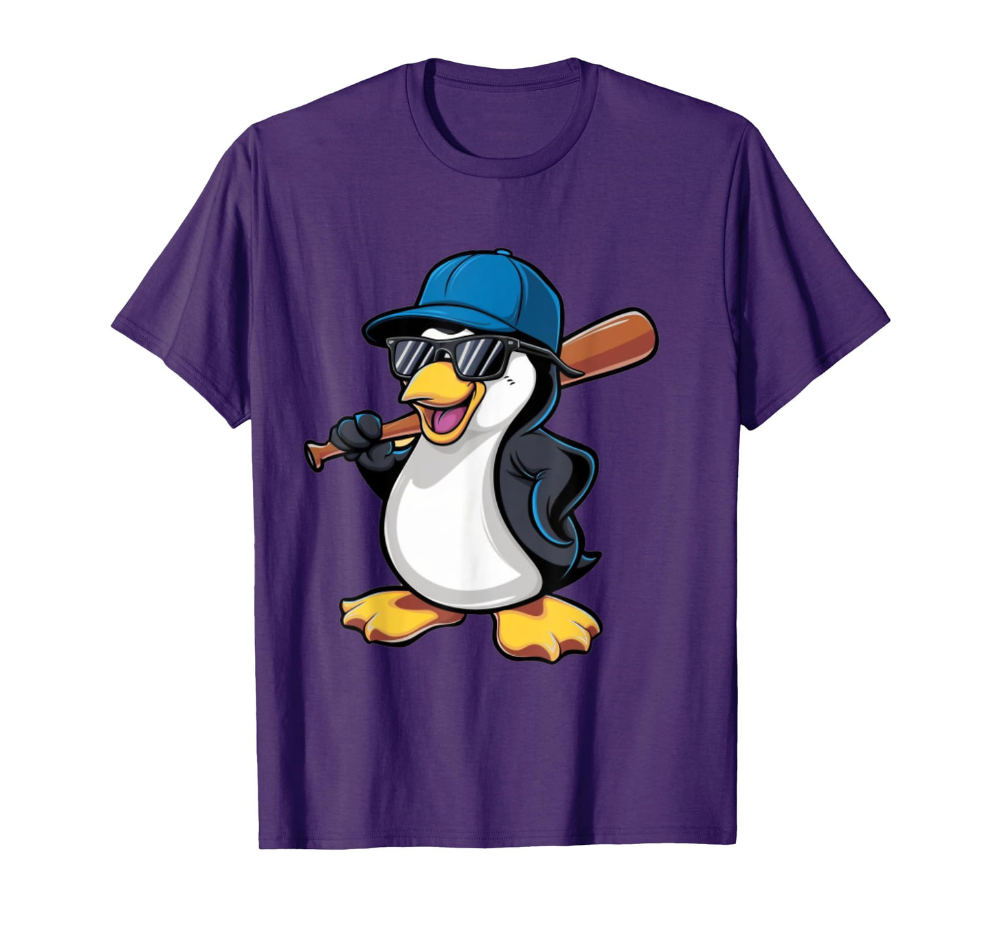 Penguin Baseball Panda Playing Baseball Penguin T-Shirt