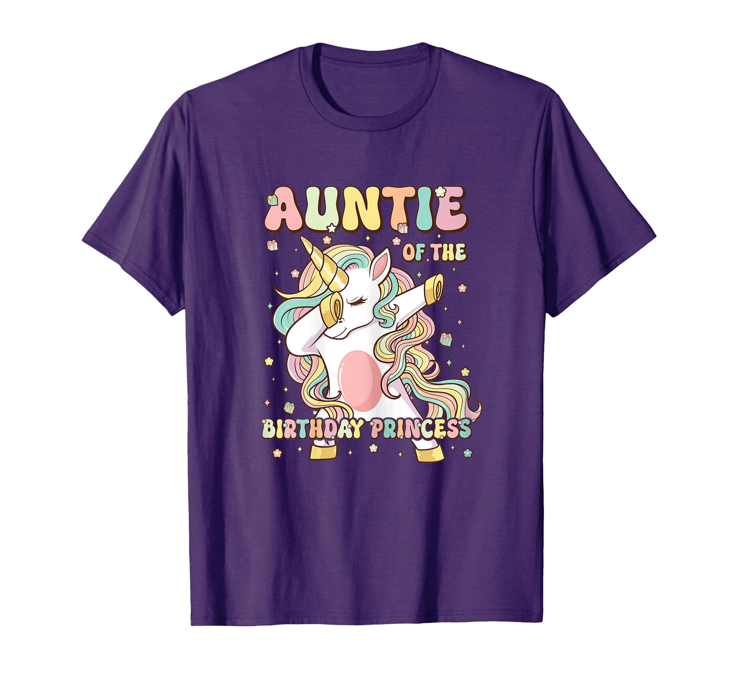 Auntie Of The Birthday Princess Unicorn Birthday Girl T-Shirt