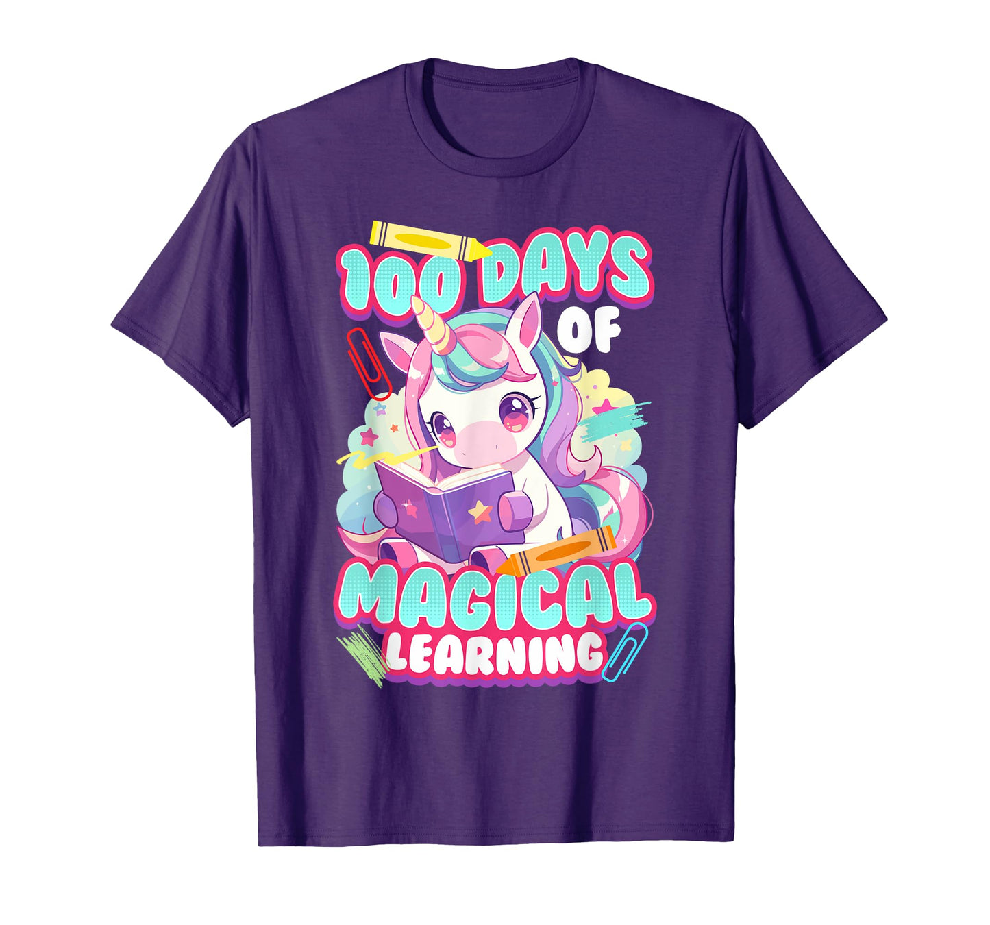 100 Days of School Unicorn Girls 100 Magical Days Girls T-Shirt