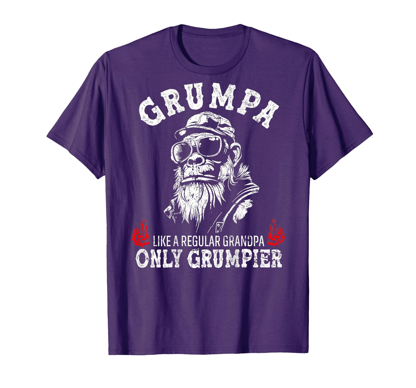 Grumpa Like A Regular Grandpa Only Grumpier Monkey (ON BACK) T-Shirt