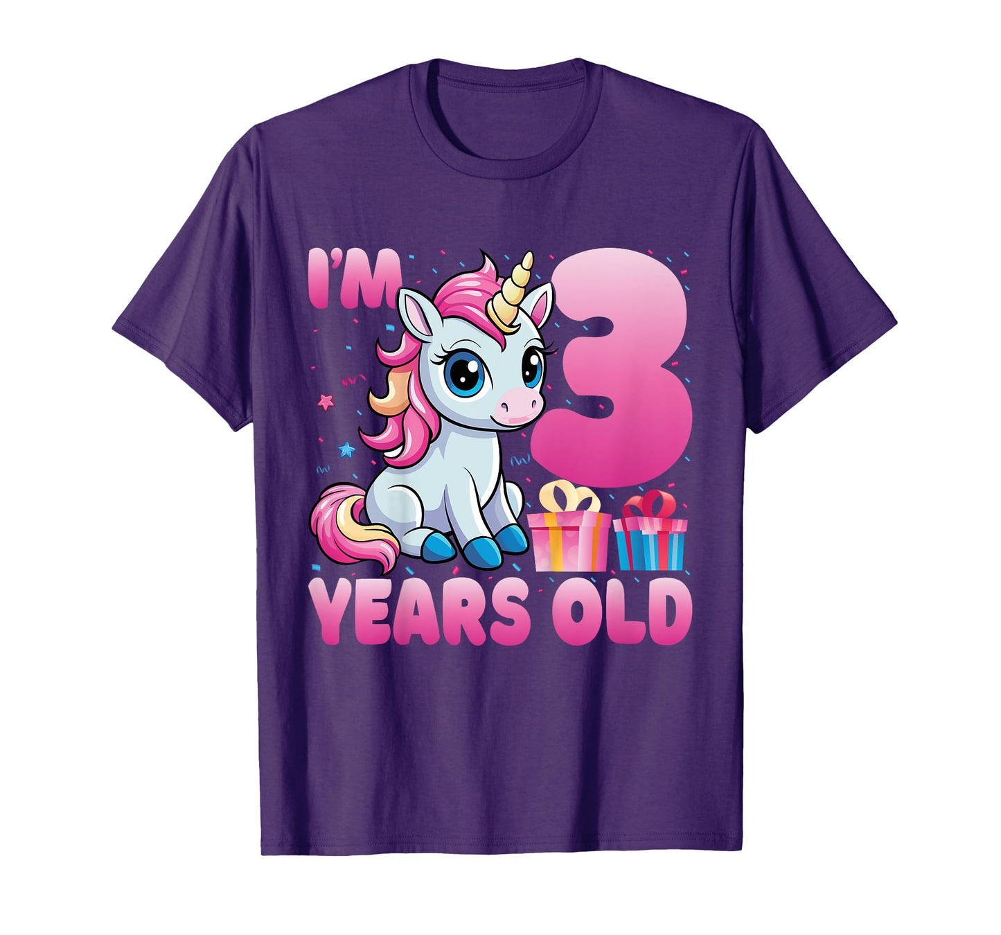 I'm 3 Years Old Unicorn 3rd Birthday Party Kids T-Shirt